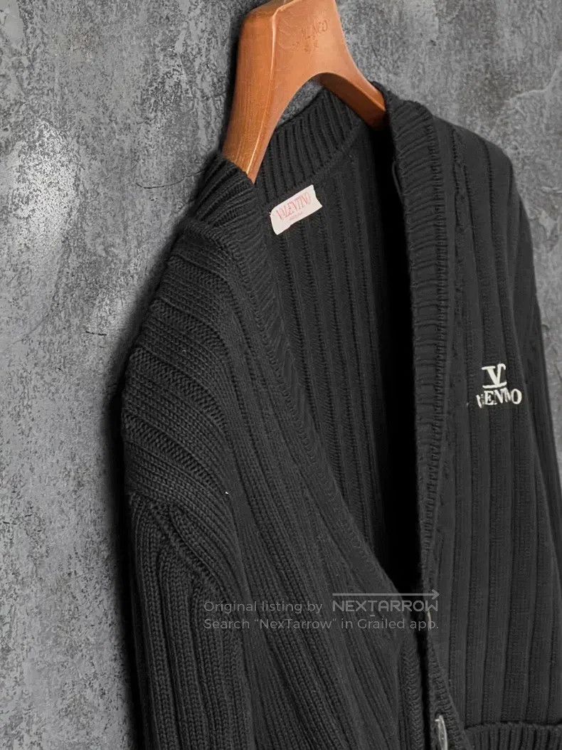 Valentino Valentino Black cotton knitted cardigan Size S / US 4 / IT 40 - 2 Thumbnail