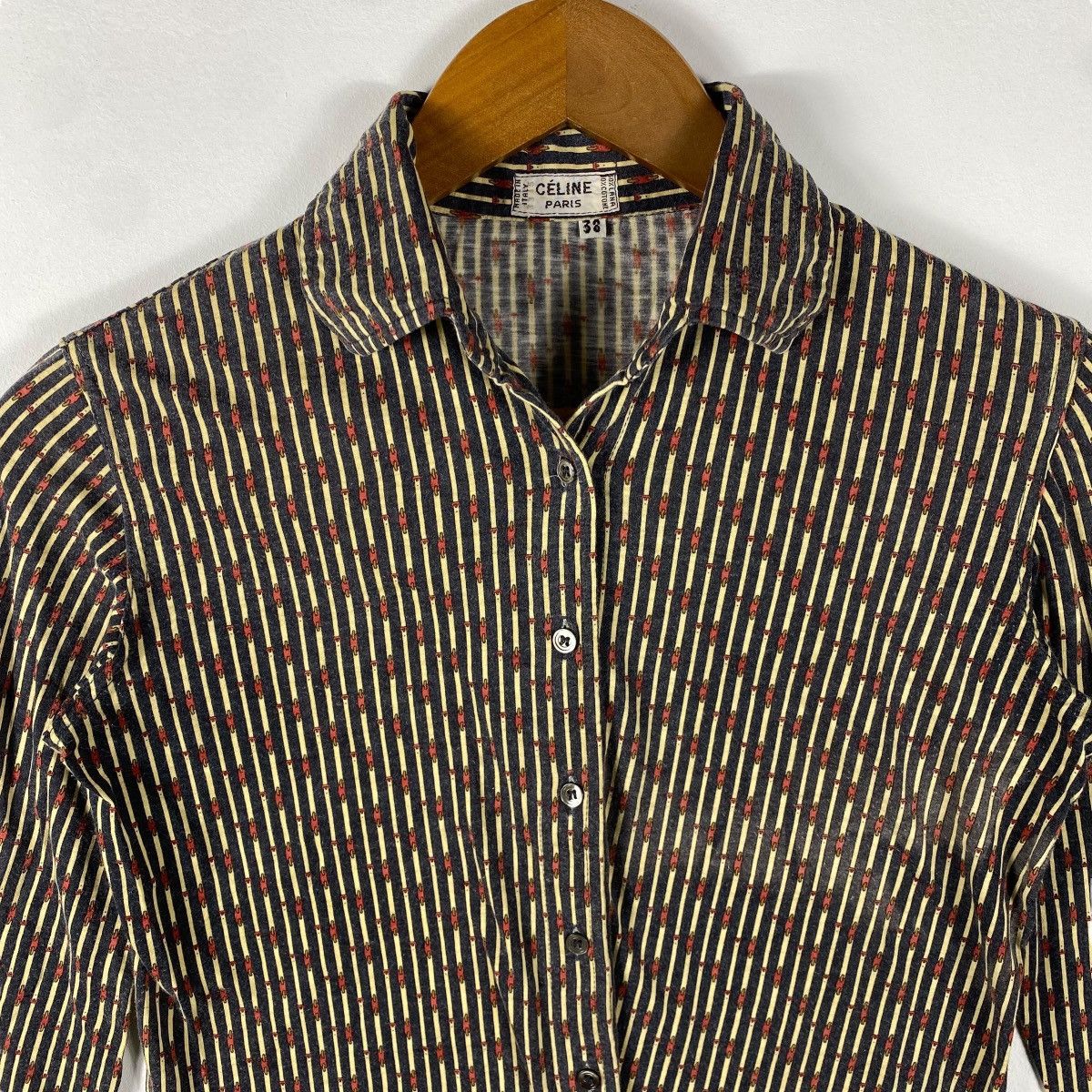 Celine × Vintage Vintage 80's CELINE PARIS Women Button Ups Size 38 Size S / US 4 / IT 40 - 2 Thumbnail