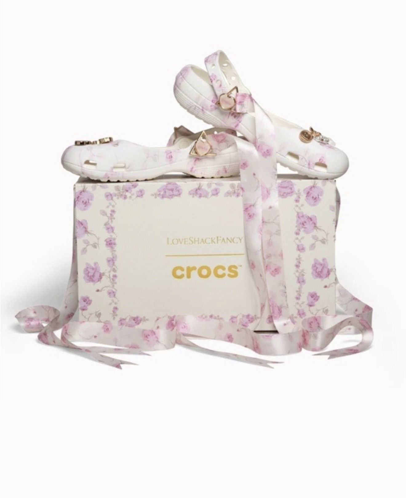 Crocs Crocs Loveshack fancy - OysterFloral Limited Edition pnk/wht Size US 7 / IT 37 - 3 Thumbnail