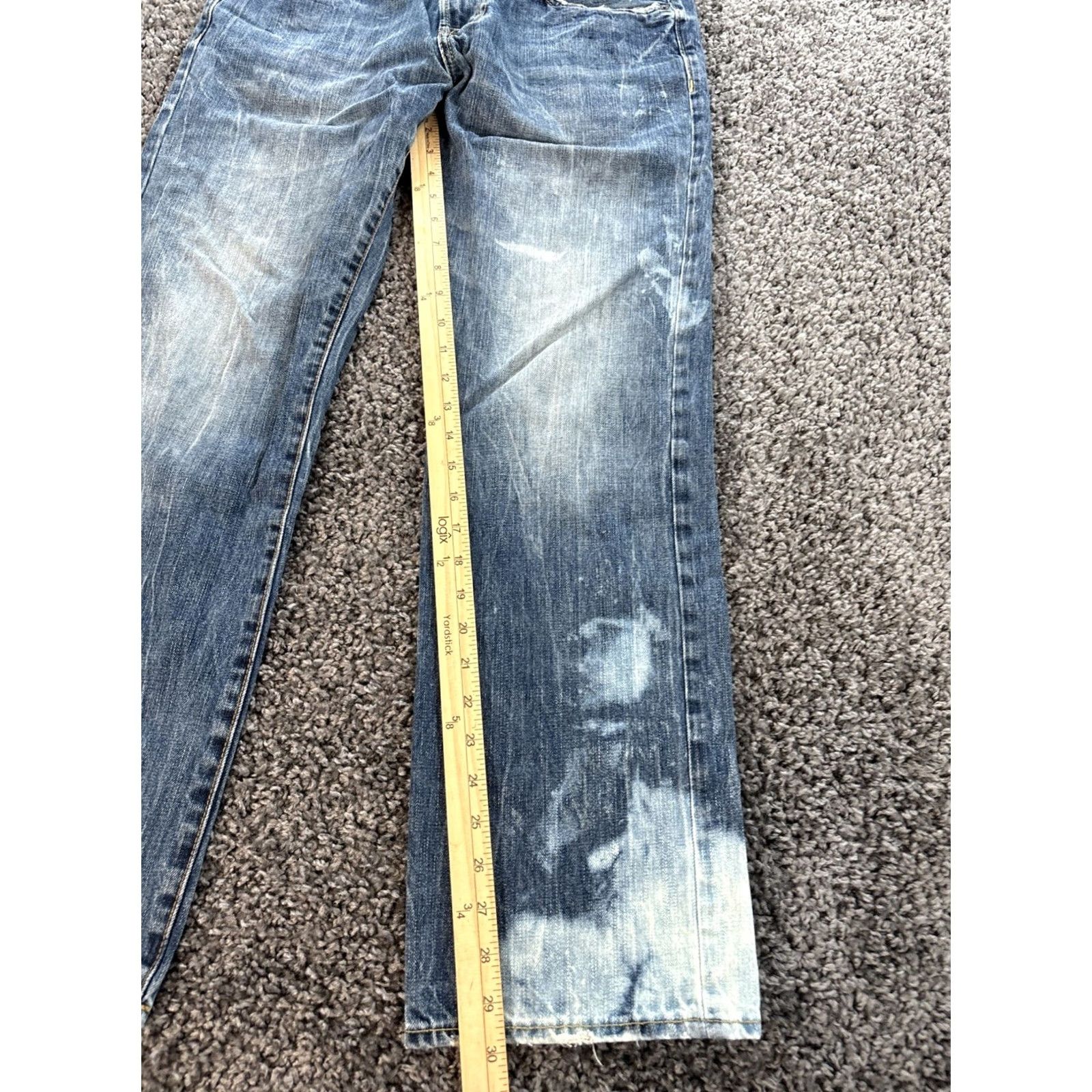American Eagle Outfitters Vintage American Eagle Jeans Mens 32x30 Jeans Distressed 90s Grunge Hip Hop Baggy Straight Denim Blue MTM Wear Size US 32 / EU 48 - 2 Thumbnail
