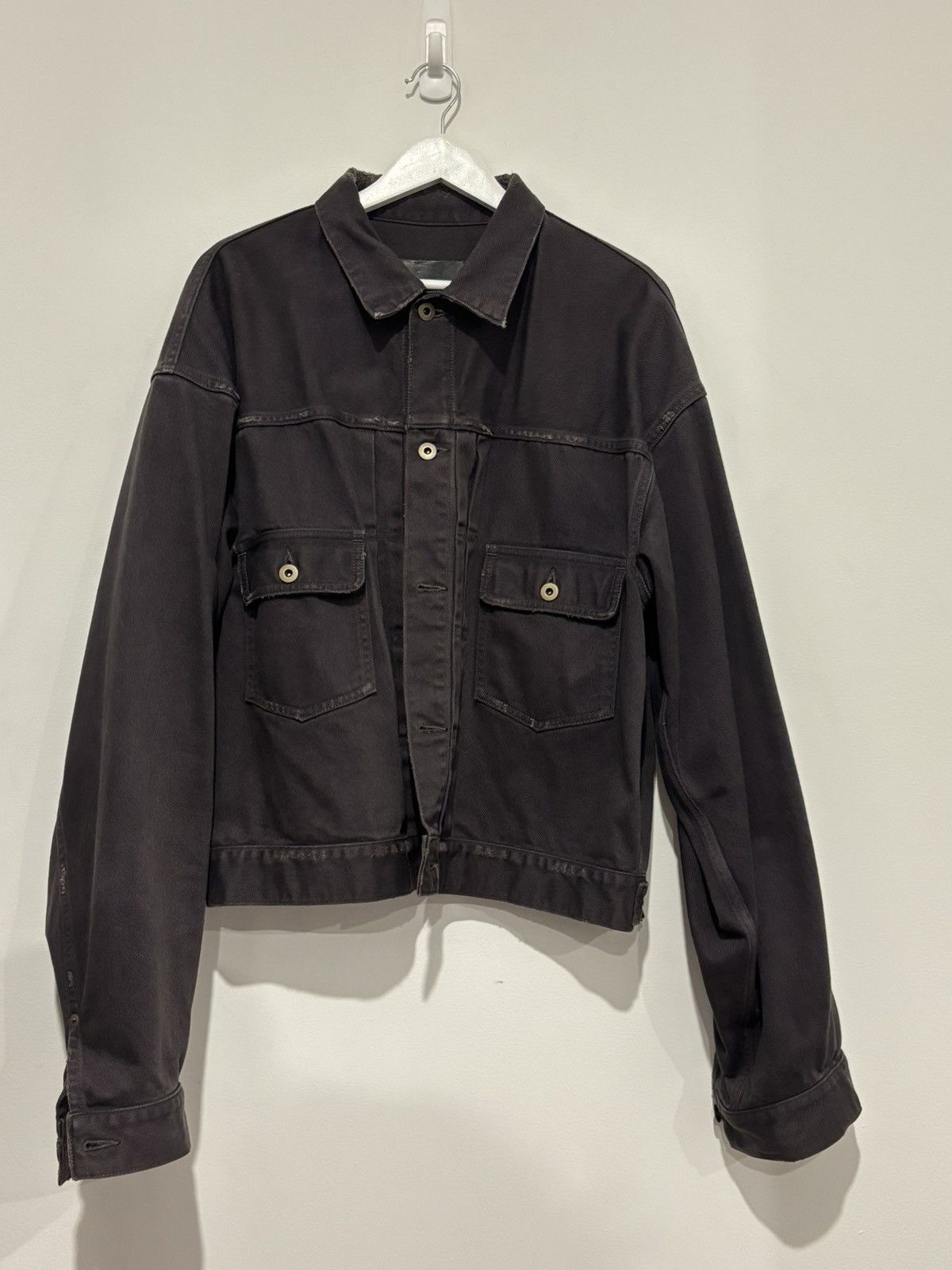 Vuja De Vuja De Kirk heavy work jacket in canvas nappa leather