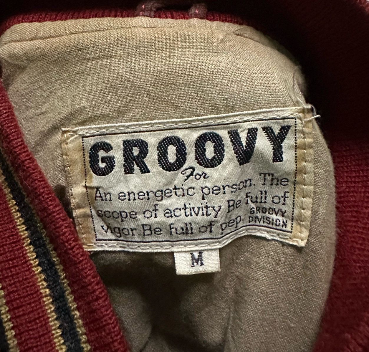 Vintage Vintage 80s Groovy leather varsity jacket Size US M / EU 48-50 / 2 - 5 Thumbnail