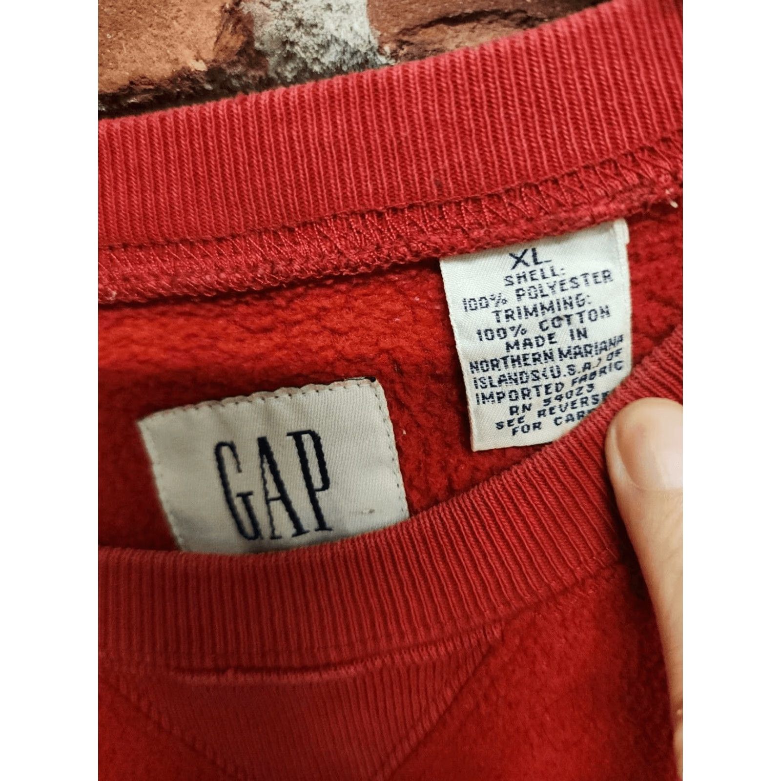 Gap VINTAGE GAP Sweatshirt Mens XL Red 90s Pullover Y2K Streetwear USA Size US XL / EU 56 / 4 - 3 Thumbnail
