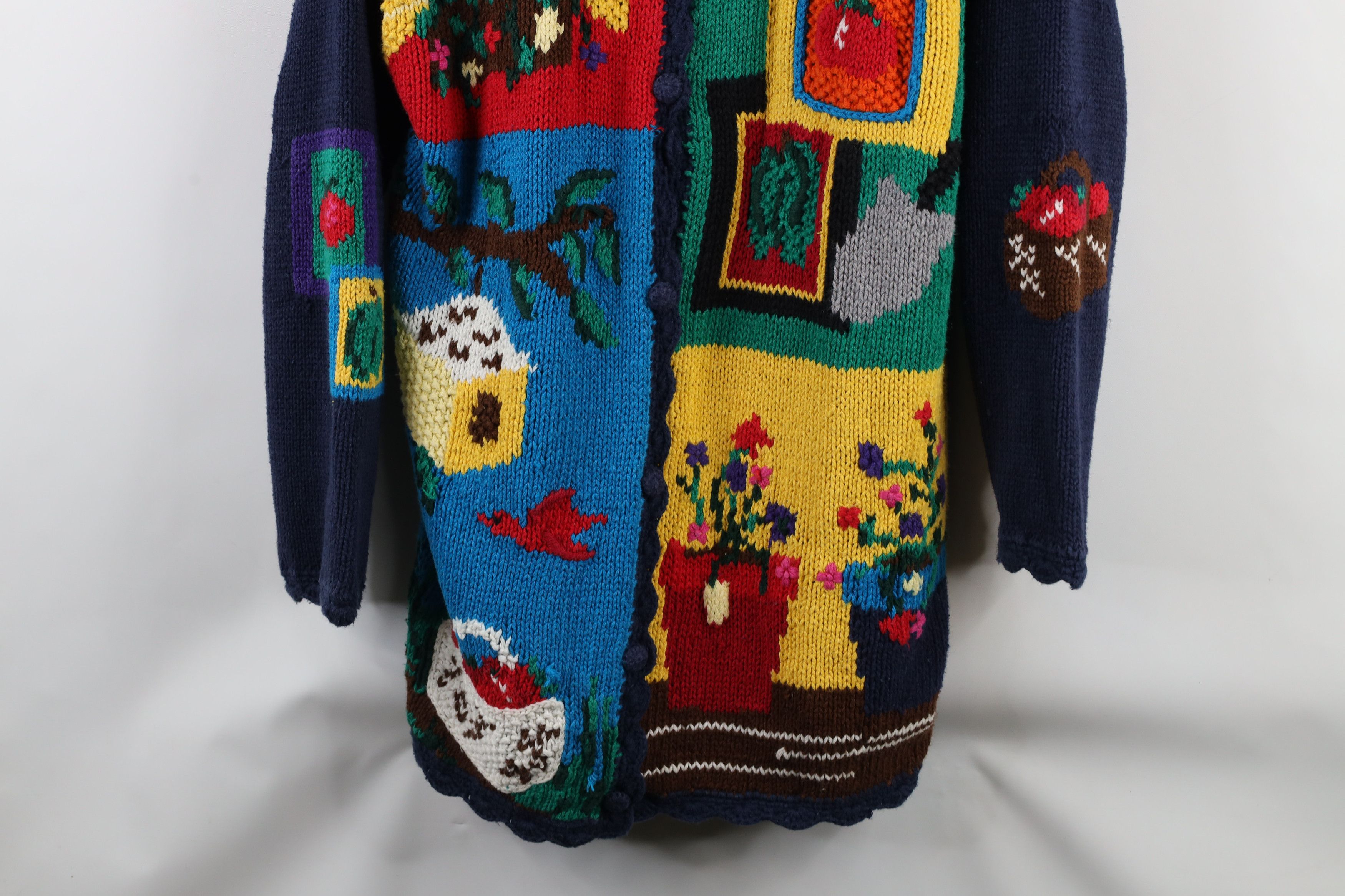 Vintage Vintage 90s Country Primitive Garden Nature Cardigan Sweater Size L / US 10 / IT 46 - 3 Thumbnail
