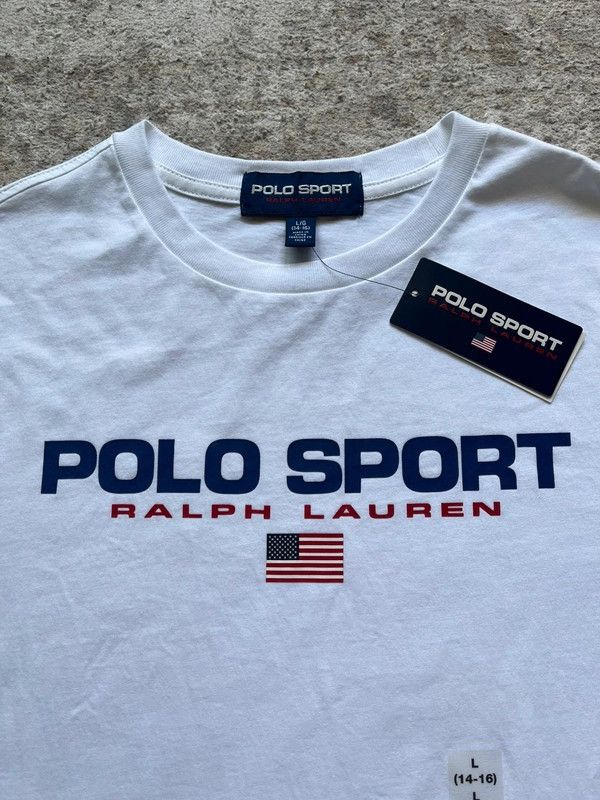 Polo Ralph Lauren Ralph Lauren Polo Sport (14-16) White Print T-Shirt Size S / US 4 / IT 40 - 2 Thumbnail