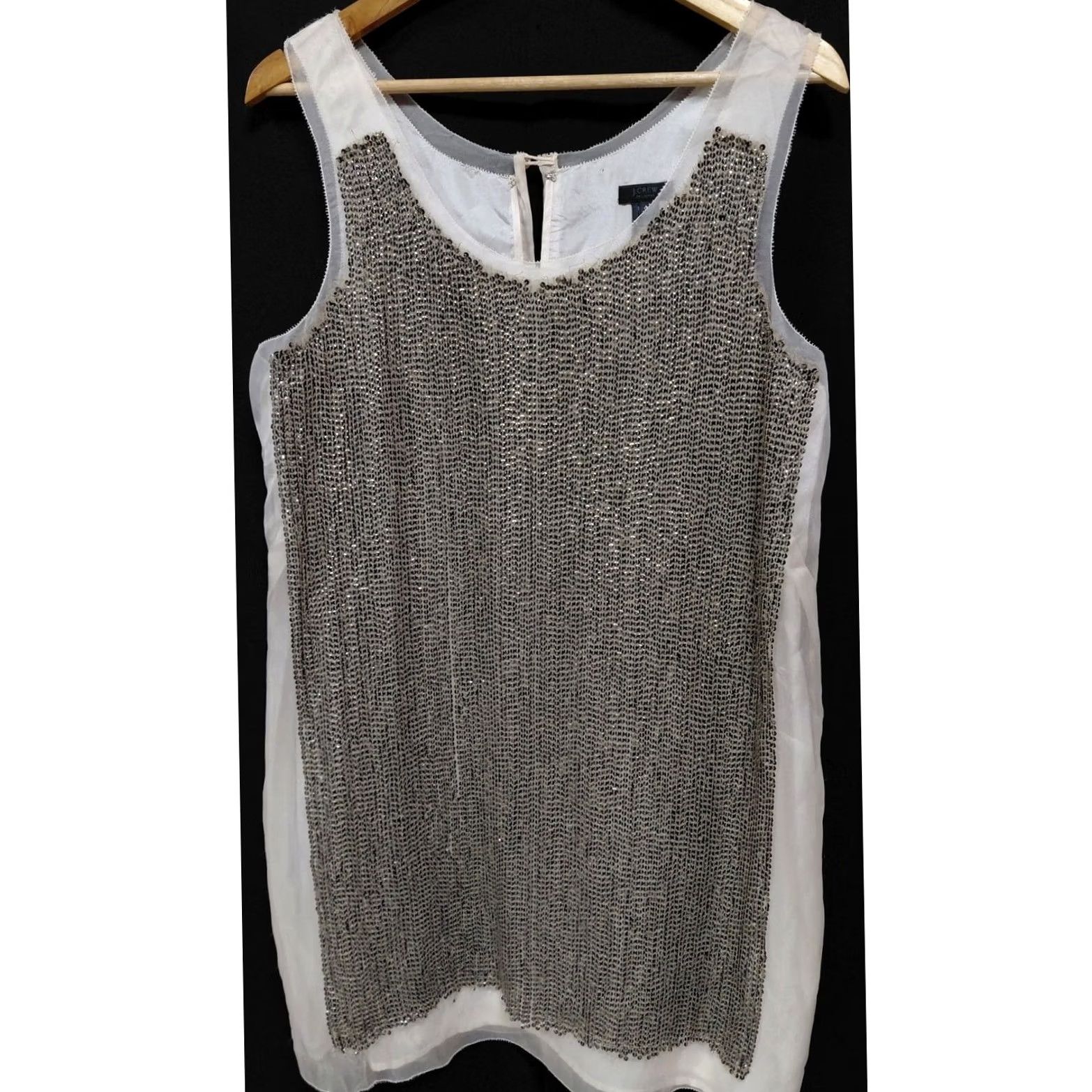 Vintage J.Crew Collection Dress Womens 12 Gray Silk Sequin Solid Sleeveless Size Size XL / US 12-14 / IT 48-50 - 2 Thumbnail