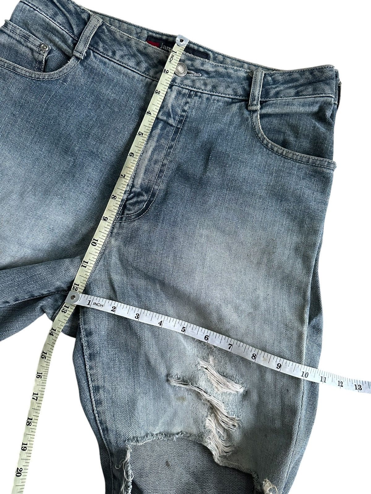 Drain Gang SICK DISTRESSED JEANS CRAZY WASHED HOMELESS PUNK STYLE Size US 30 / EU 46 - 14 Thumbnail