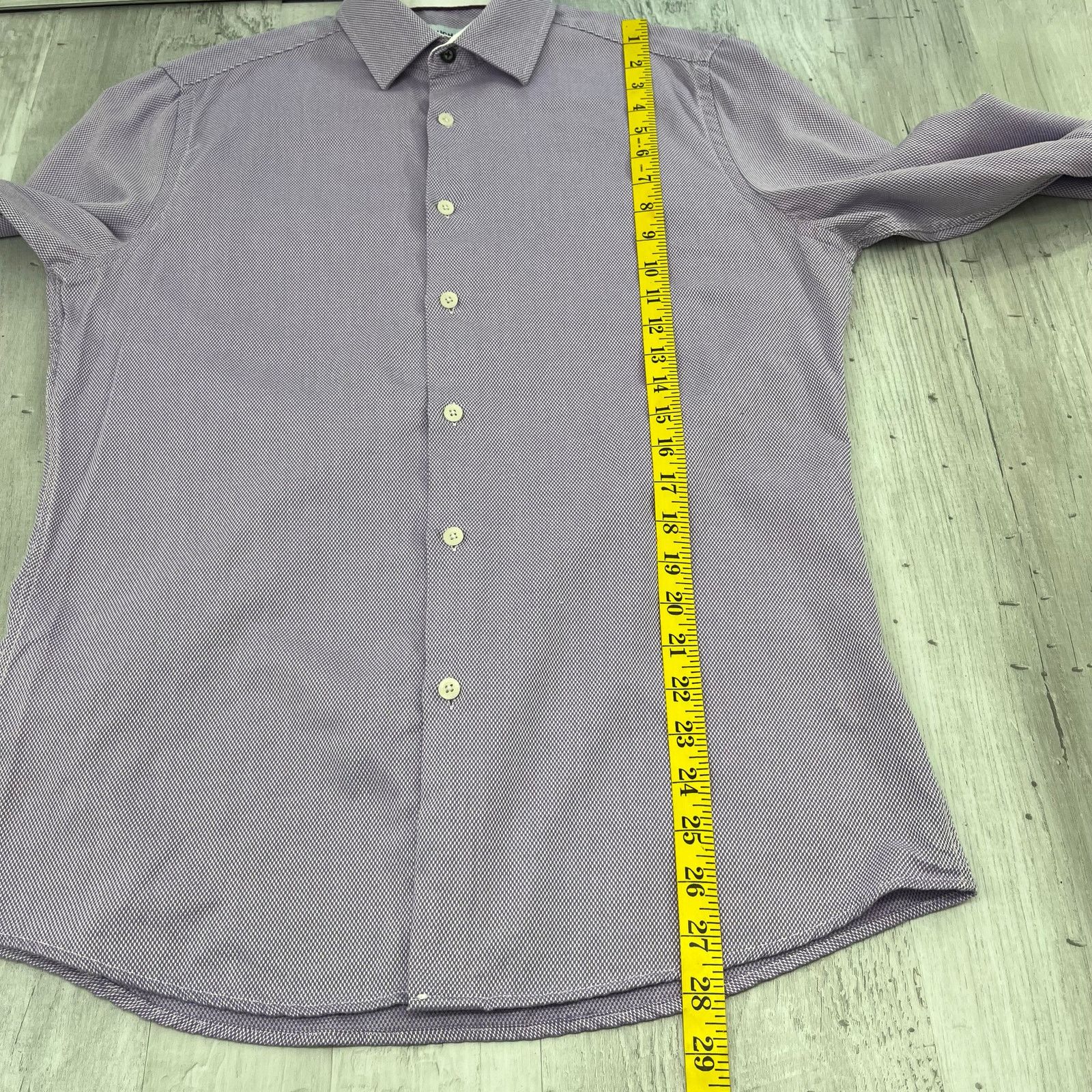 Duchamp Duchamp Purple Check Collared Button Up Dress Shirt 15.5 Size US M / EU 48-50 / 2 - 7 Thumbnail