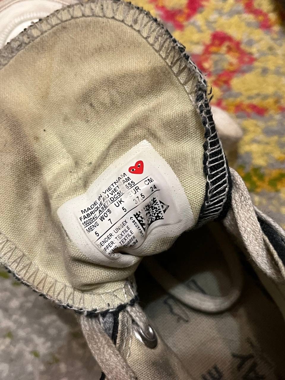 Comme des Garcons × Converse × Vintage Vintage Play Comme Des Garcons x Converse Chuck Taylor UK 5 Size US 7.5 / IT 37.5 - 5 Thumbnail