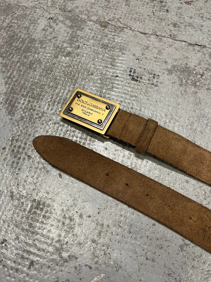 Dolce & Gabbana 2000s Dolce & Gabbana Golden Milano Buckle Brown Leather Belt Size ONE SIZE - 5 Thumbnail