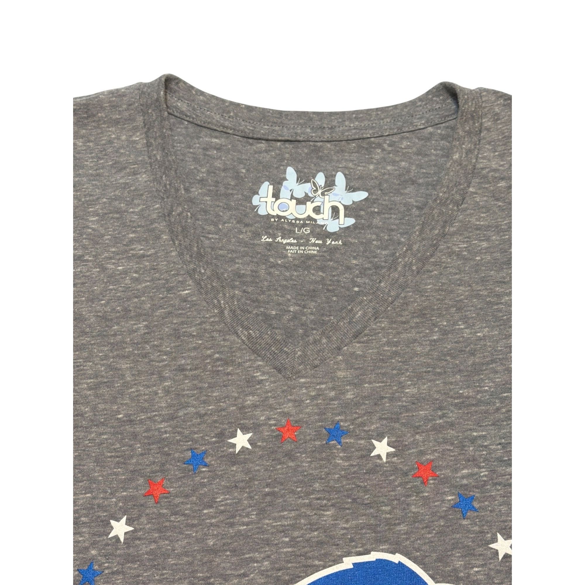 Other Touch Alyssa Milano Buffalo Bills Heather Gray V Neck T Shir Size L / US 10 / IT 46 - 3 Thumbnail