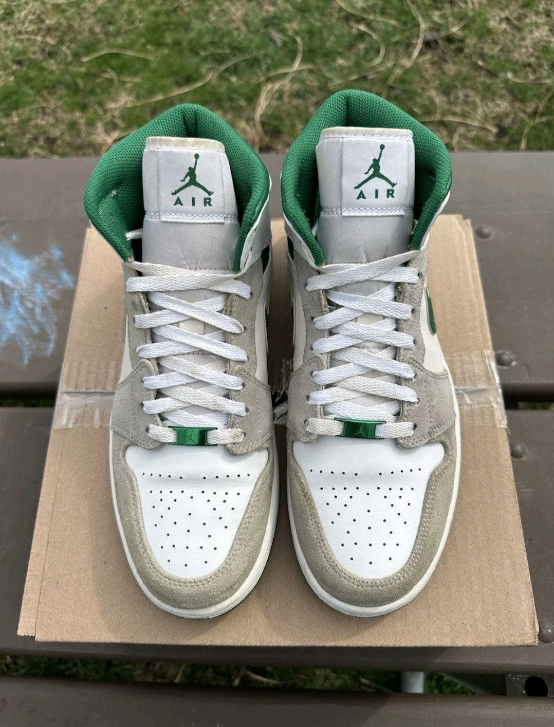 Jordan Brand Nike Air Jordan 1 Mid Se Grey Pine Green Size 10 Men Size US 10 / EU 43 - 2 Thumbnail