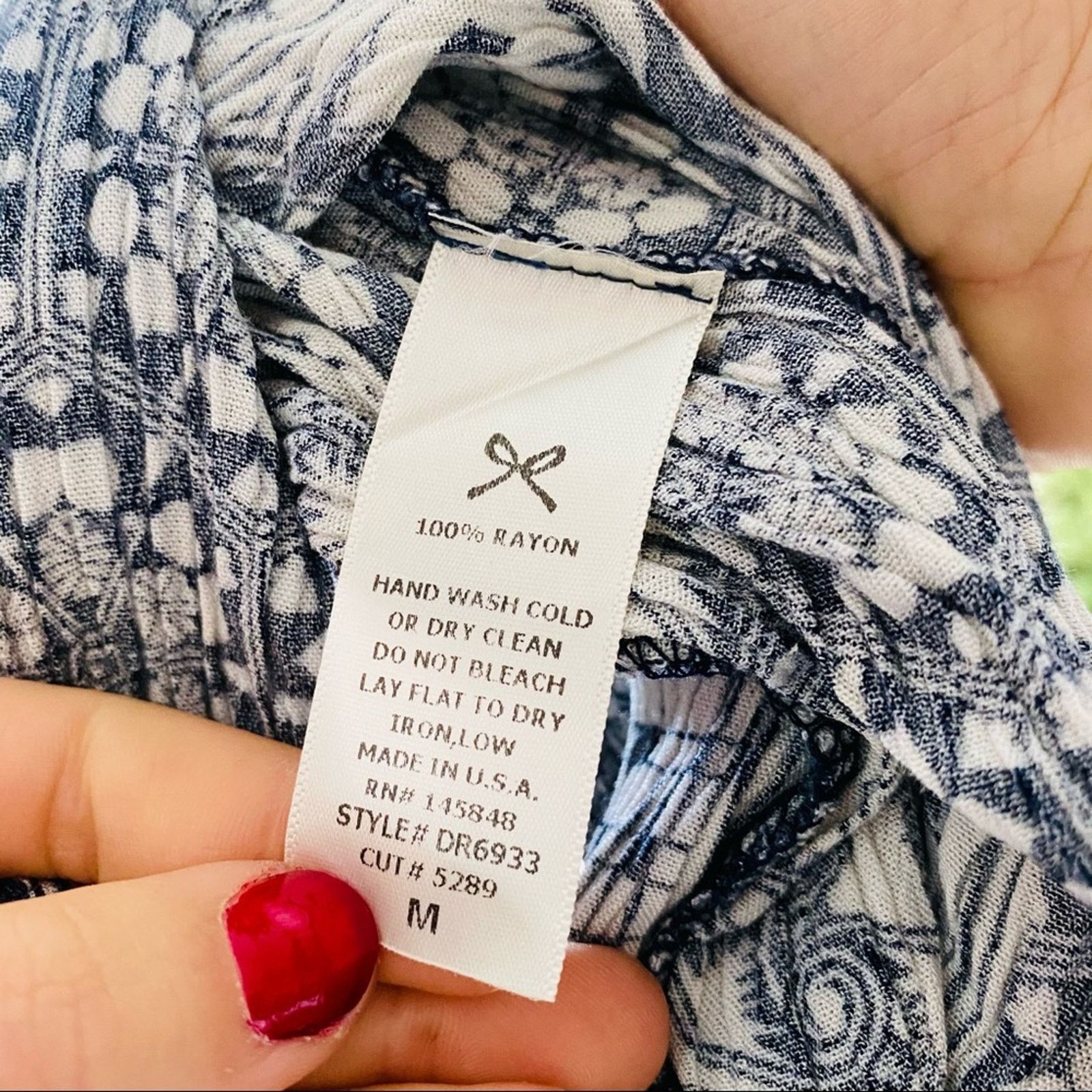Everlane EVERLY Blue White Crochet Lace Tank Top Printed Midi Dress Size M / US 6-8 / IT 42-44 - 6 Thumbnail