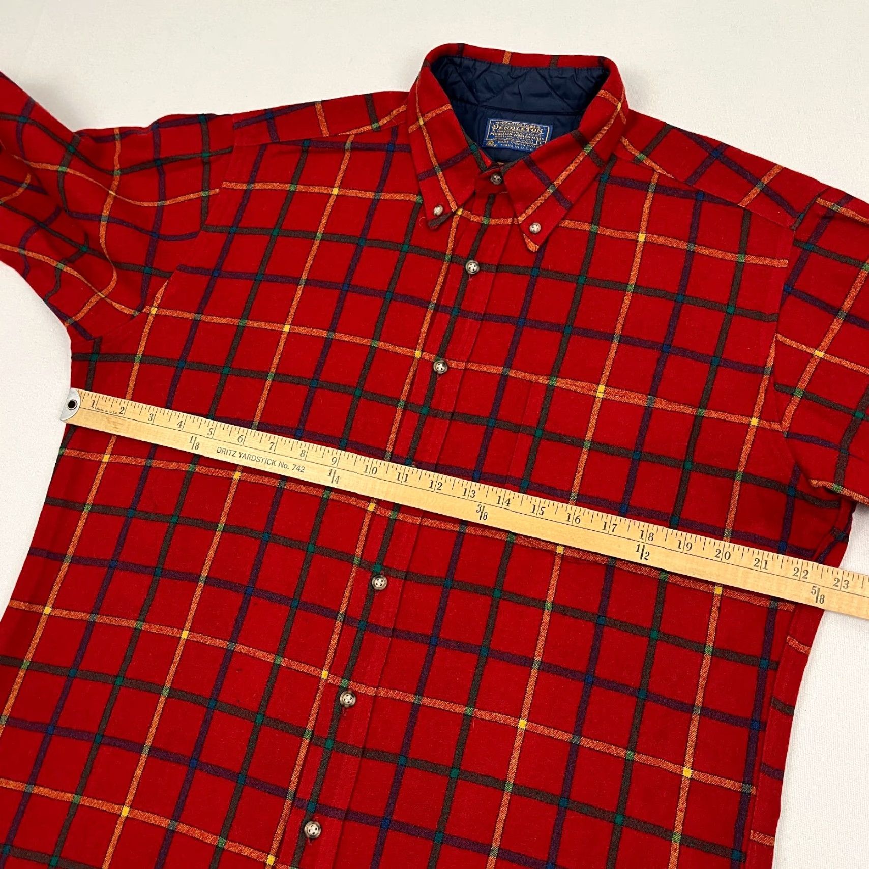 Pendleton VTG Pendleton Shirt Mens L Red Plaid Virgin Wool Button-Down Flannel Made in USA Size US L / EU 52-54 / 3 - 4 Thumbnail