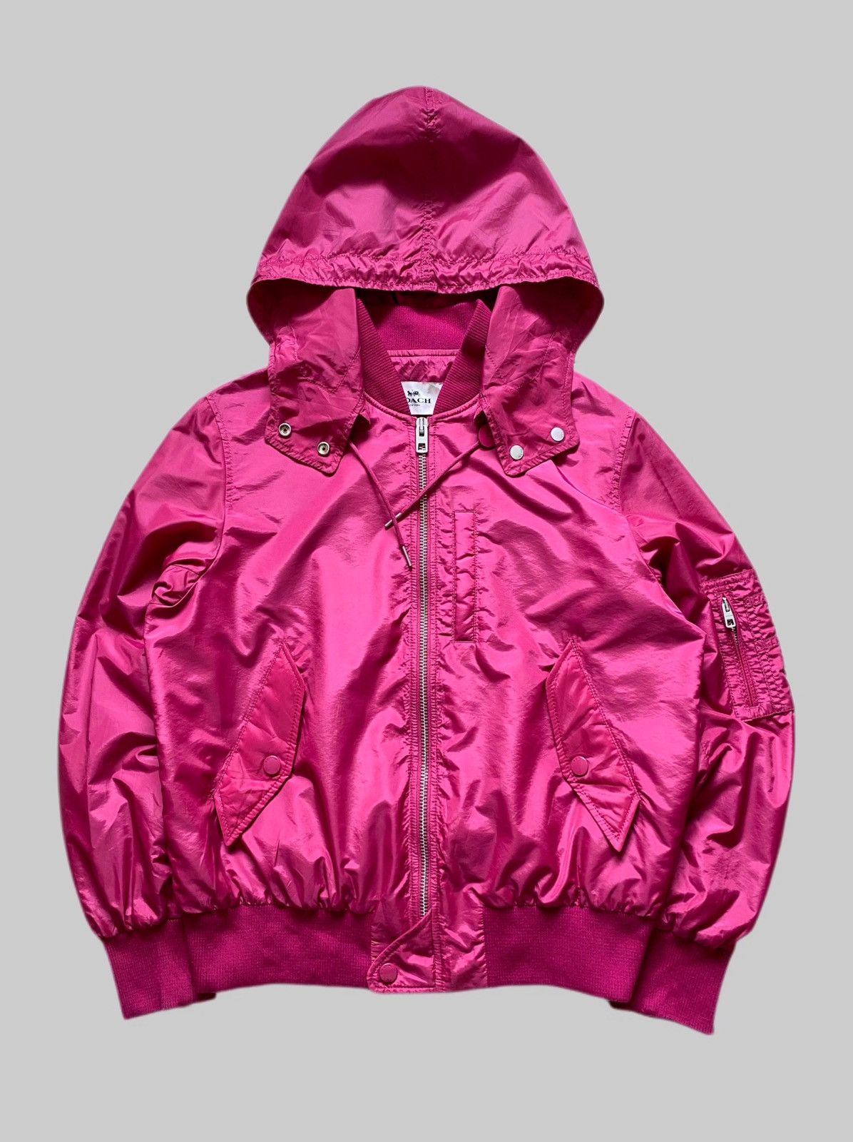 Coach COACH New York Fuschia Pink Ma-1 Style Bombers Size L / US 10 / IT 46 - 1 Thumbnail