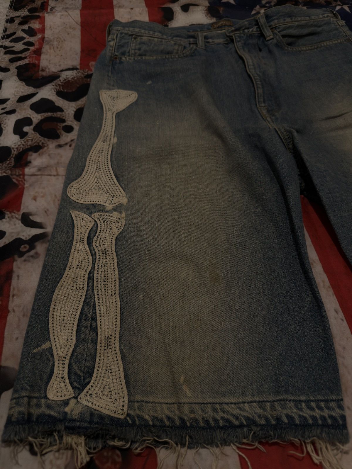 Kapital Bone Denim Shorts