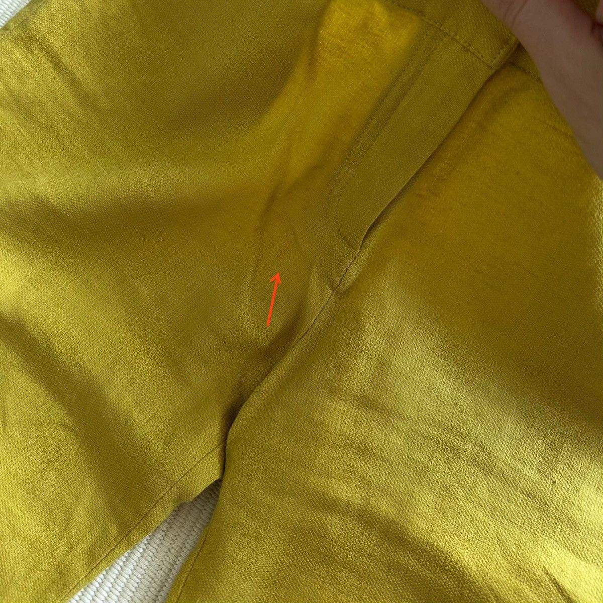 Balenciaga BALENCIAGA. PANTS Yellow Linen Cigarette Women’s Trousers Size 28" / US 6 / IT 42 - 4 Thumbnail