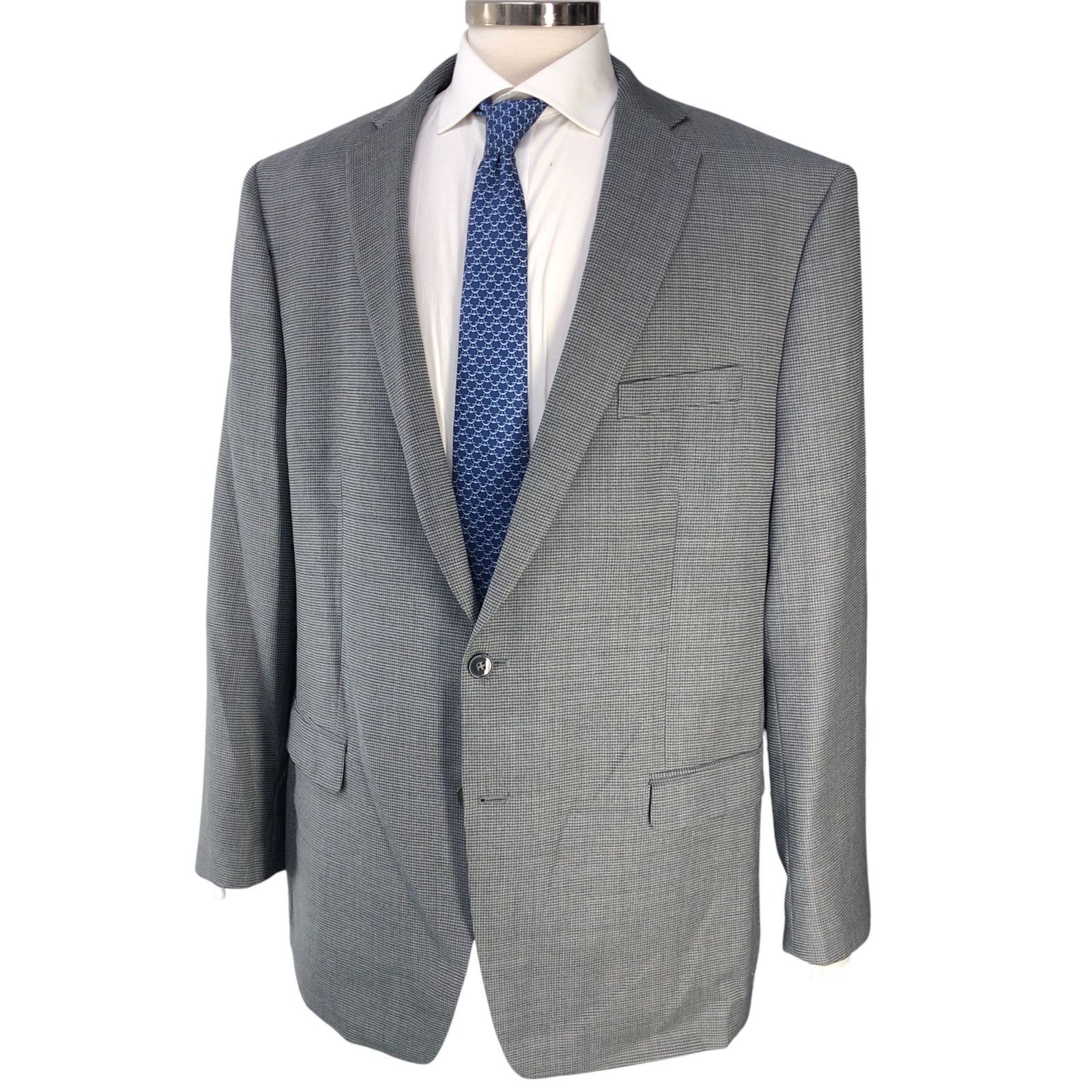 Calvin Klein Calvin Klein Size 48L Sport Coat Blazer Jacket Micro Check Size 48L - 1 Thumbnail