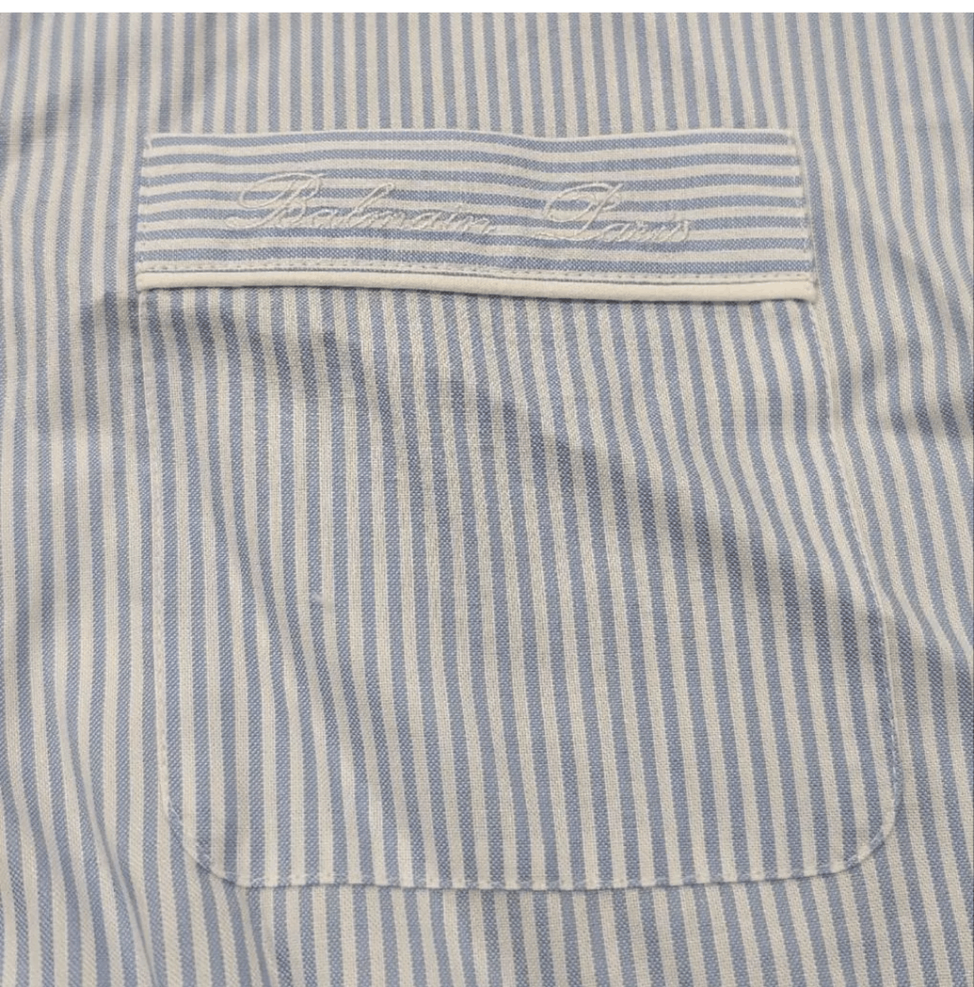 Balmain BALMAIN Striped LS Button Up Pajama Shirt Light Blue 50 Size US M / EU 48-50 / 2 - 3 Thumbnail