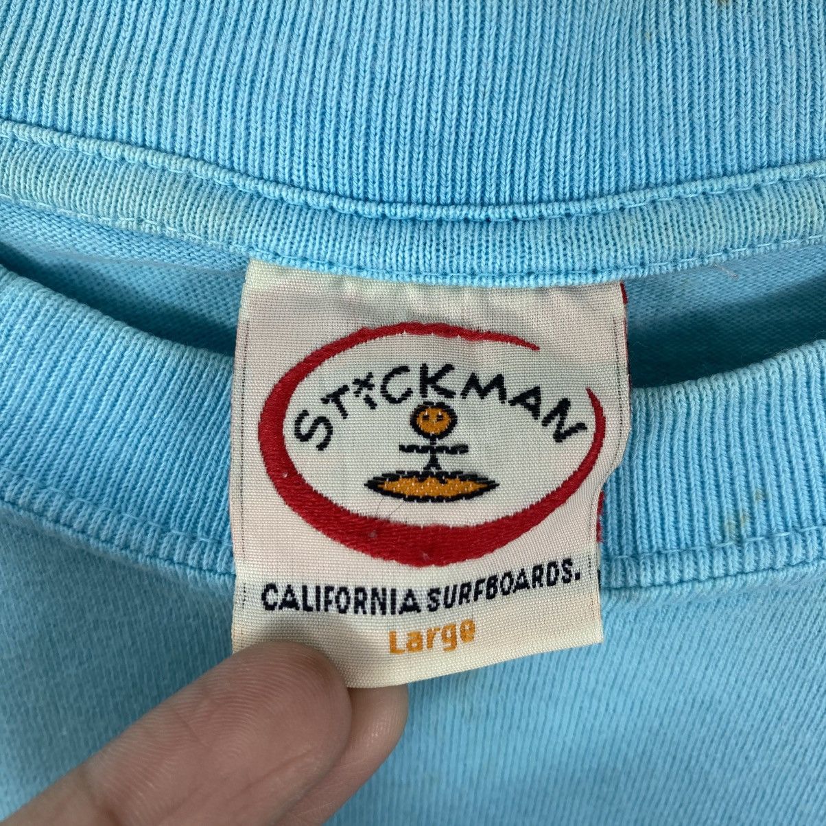 Vintage Vintage 90s Stickman California Surfboards Tee L Size US L / EU 52-54 / 3 - 7 Thumbnail