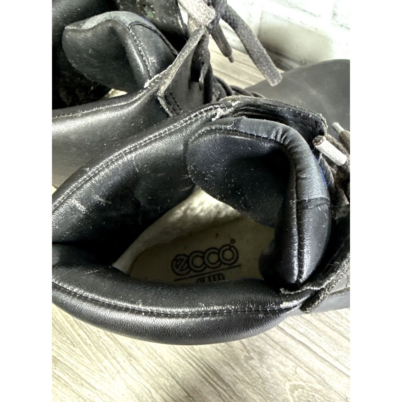 Ecco VINTAGE ECCO CLUB Gray Leather Wool Shearling Lined Work Boots Mens 44 Size US 11 / EU 44 - 4 Thumbnail