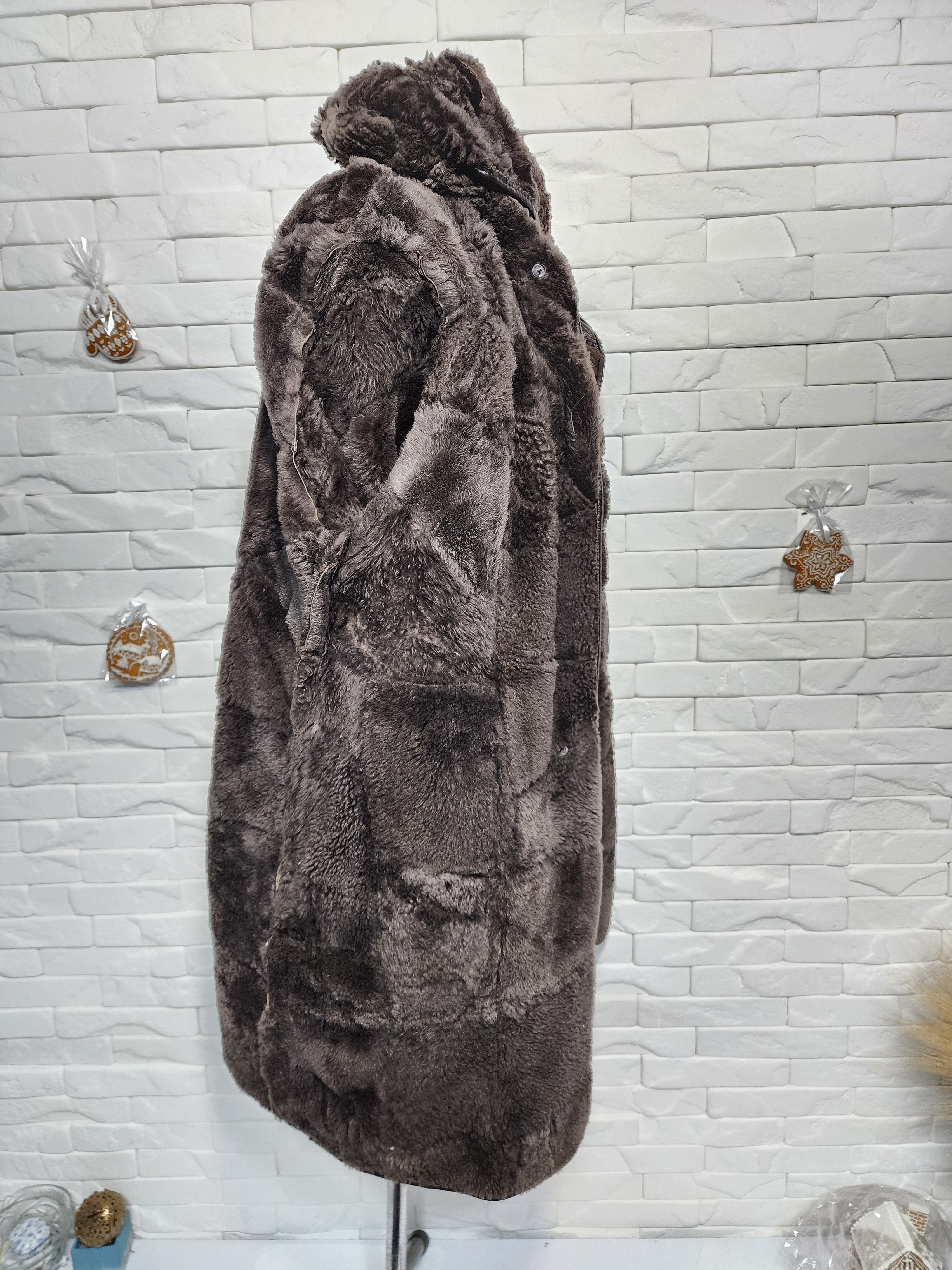 Furla Brown Sheepskin Coat: Women's Hooded Fur Winter Coat Size XL / US 12-14 / IT 48-50 - 7 Thumbnail