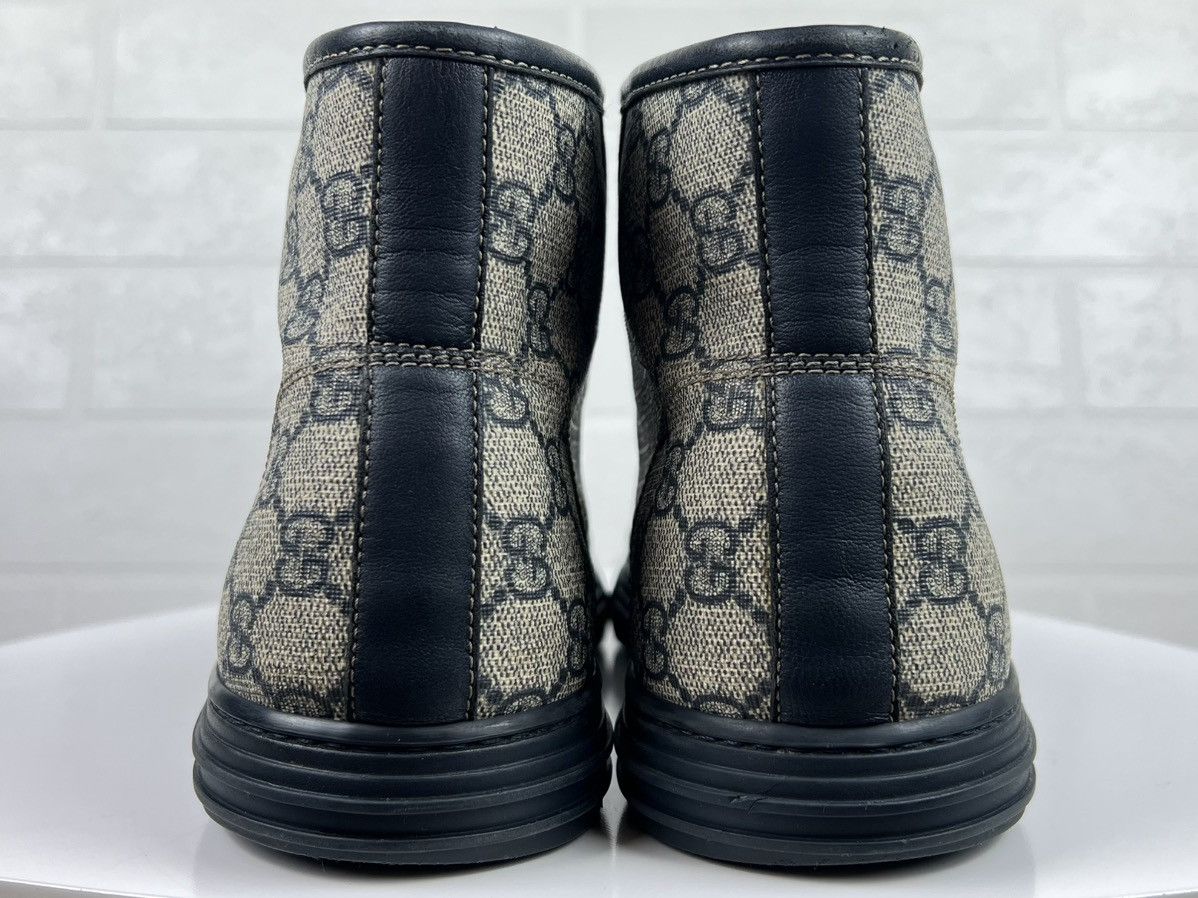 Gucci GUCCI Sneakers Hi Top Leather GG Monogram Canvas Navy Men's Size US 8.5 / EU 41-42 - 10 Thumbnail