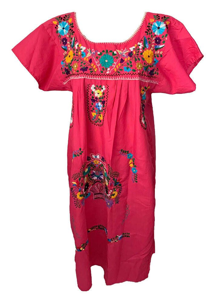 Designer Pre Owned Pink Embroidered Floral Hand Made Dress XL Size XL / US 12-14 / IT 48-50 - 1 Thumbnail