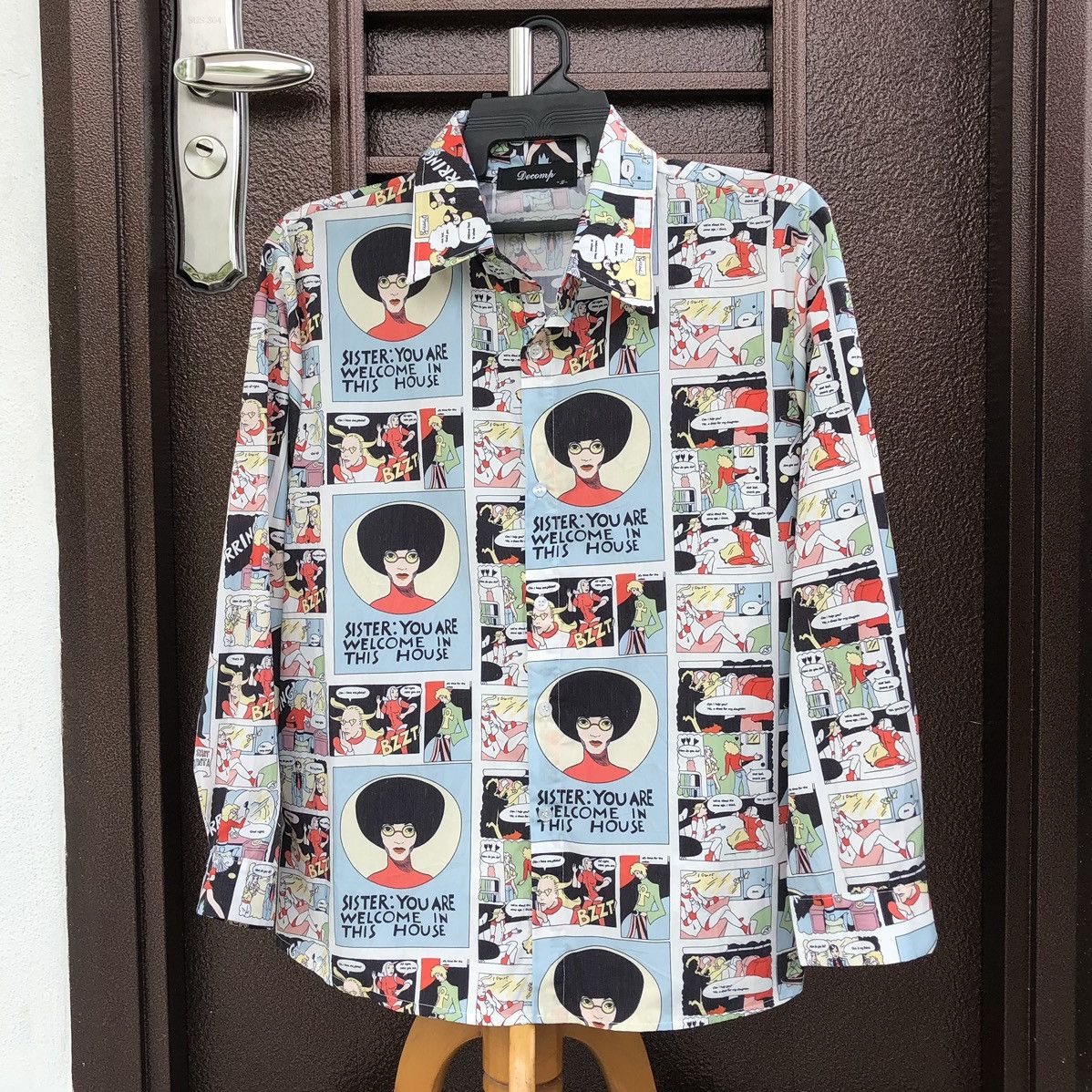 Japanese Brand Decomp Print Comic Book Long sleeve Shirt Size US L / EU 52-54 / 3 - 2 Thumbnail