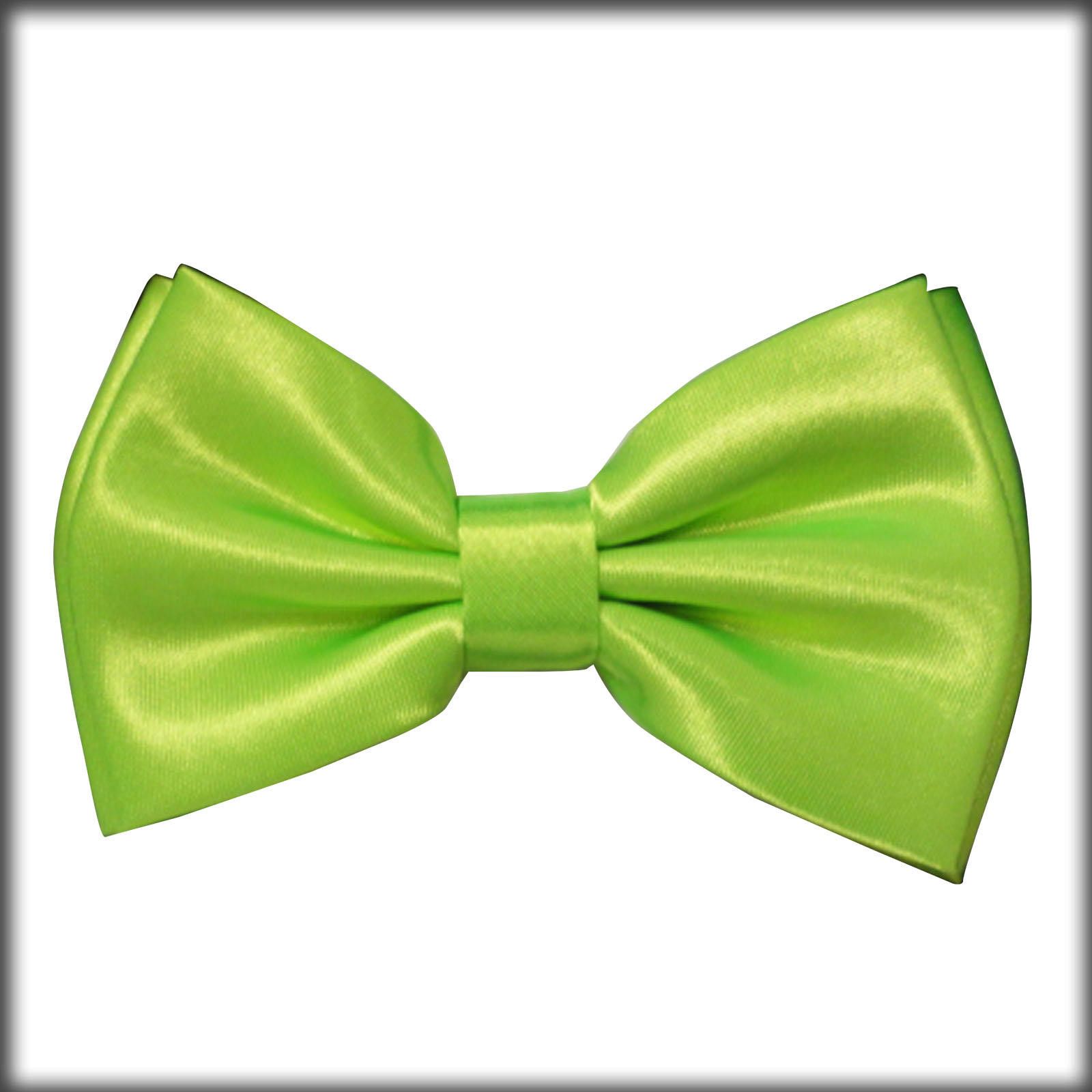 Designer Satin Bow Tie LIME GREEN Adult Unisex Size ONE SIZE - 2 Thumbnail