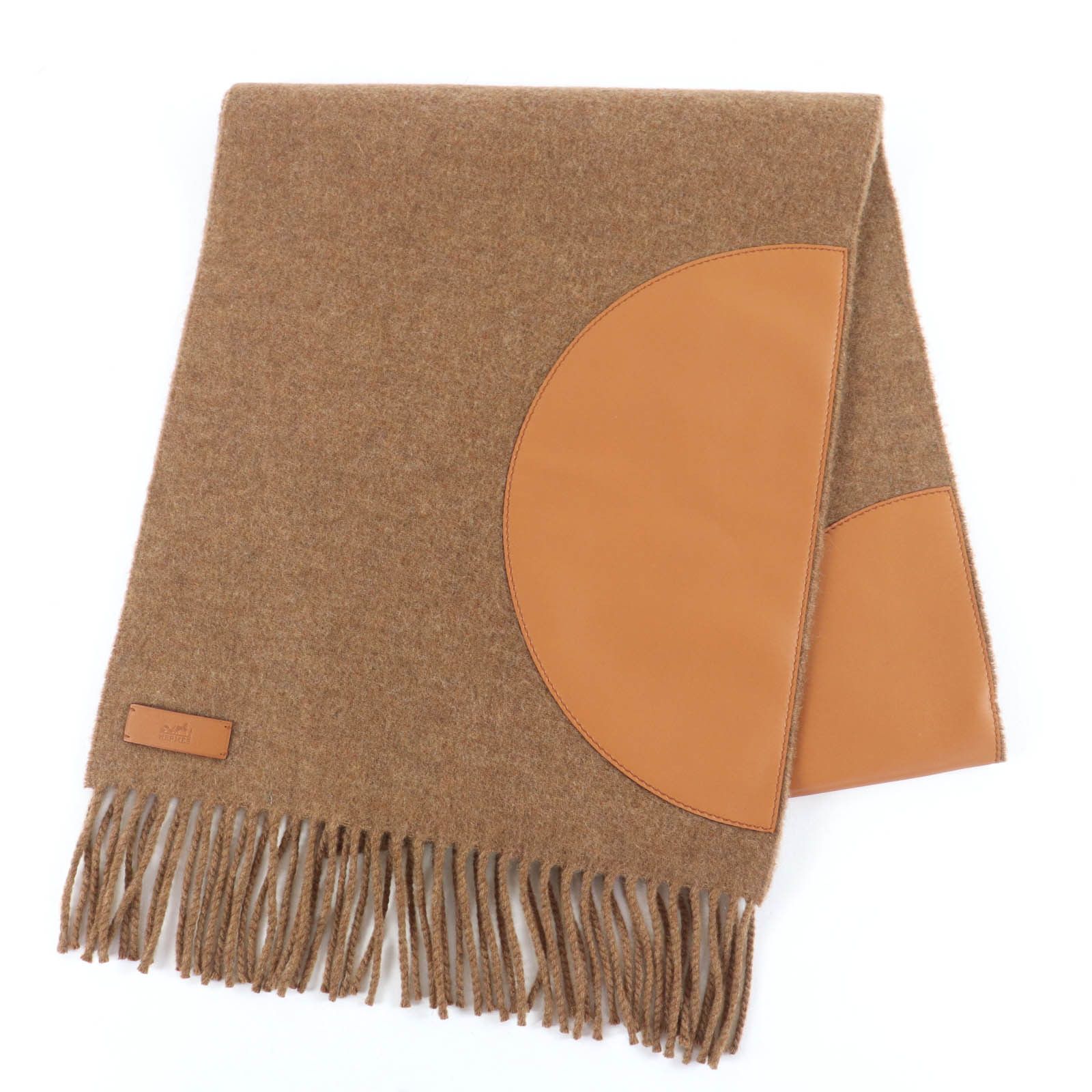 Hermes Hermes Hermes POIS CUIR Cashmere Lambskin Scarf Leather Scarf DUTY FREE for USA Size ONE SIZE - 1 Thumbnail