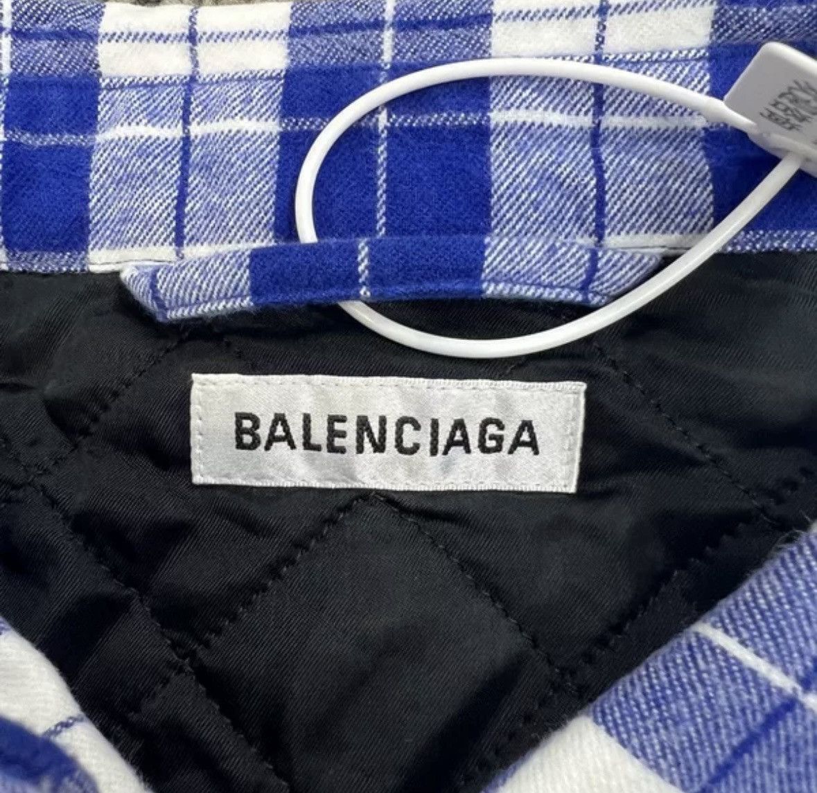 Balenciaga Balenciaga white and blue checked cotton jacket Size US S / EU 44-46 / 1 - 3 Thumbnail
