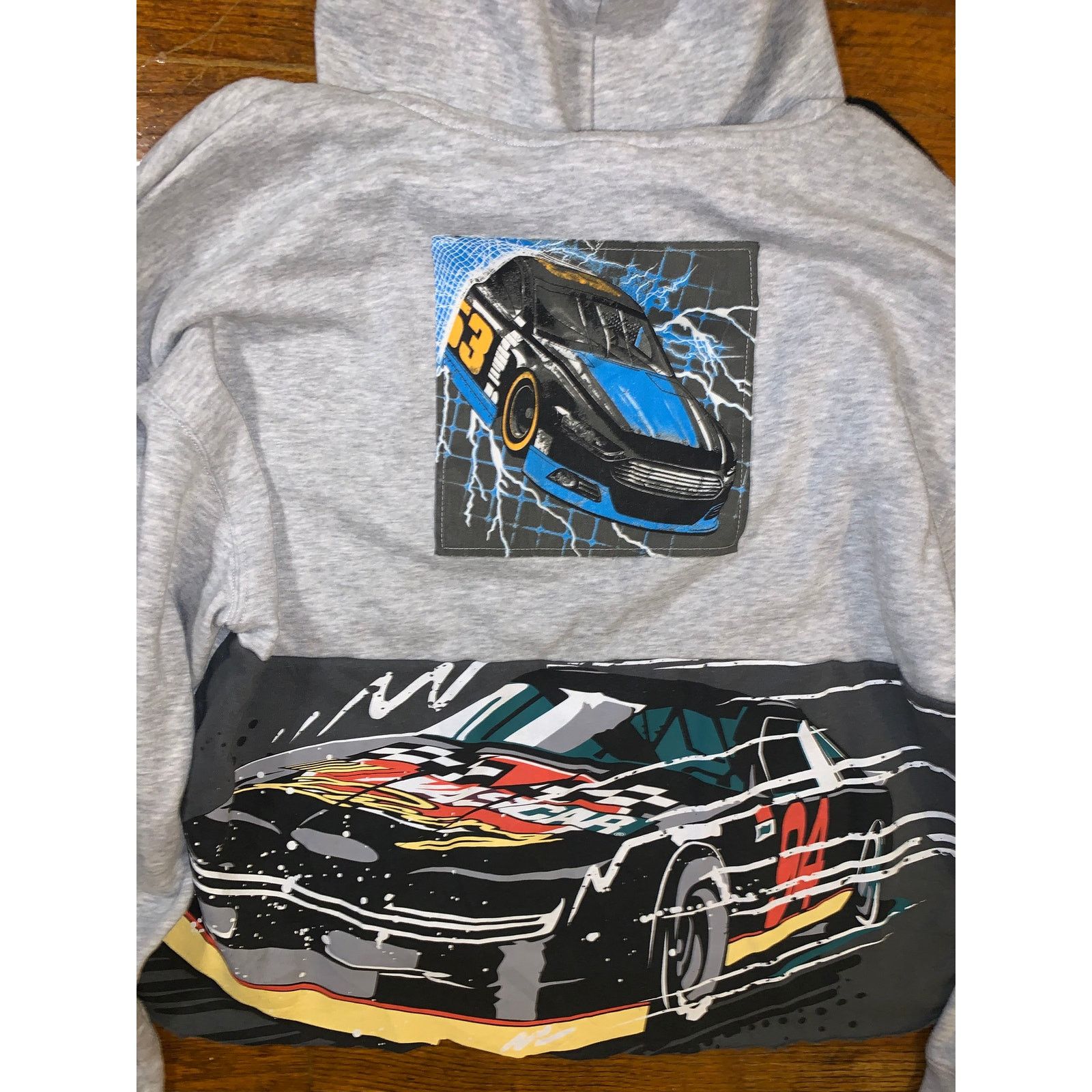 NASCAR NASCAR Cropped Racing Hoodie Gray Spliced Graphic Boxy Fit Size US M / EU 48-50 / 2 - 10 Thumbnail