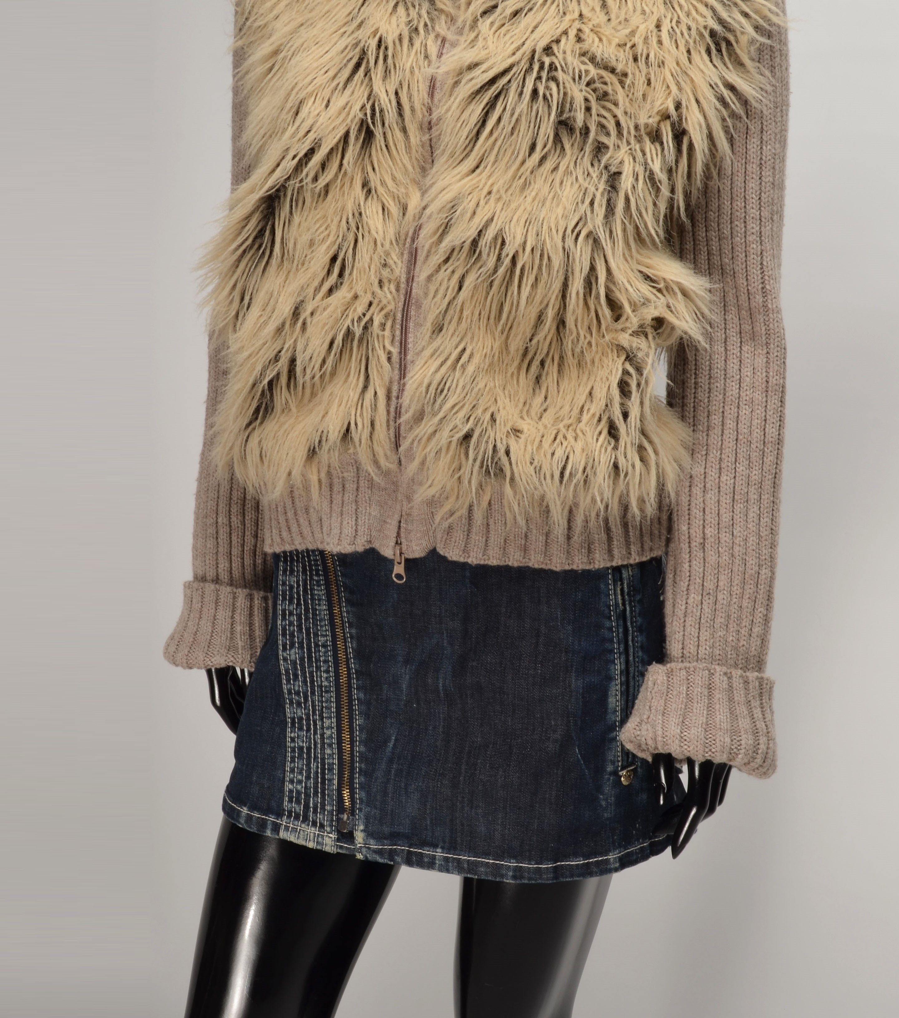 Designer × Morgan De Toi × Vintage Morgan De Toi Y2K Vintage Faux Fur Zip Cardigan Jacket Size M / US 6-8 / IT 42-44 - 3 Thumbnail