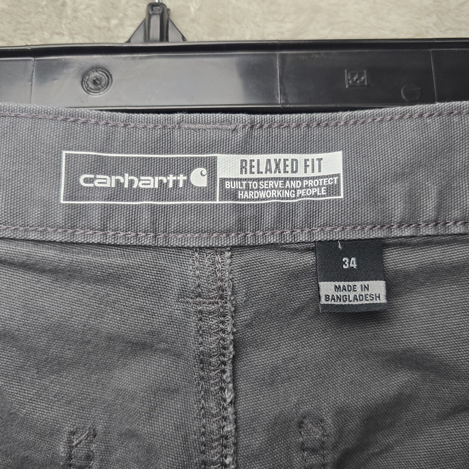 Carhartt Carhartt Shorts Mens 34 (Fits 33x9) Gray Rugged Relaxed Fit Size US 33 - 3 Thumbnail