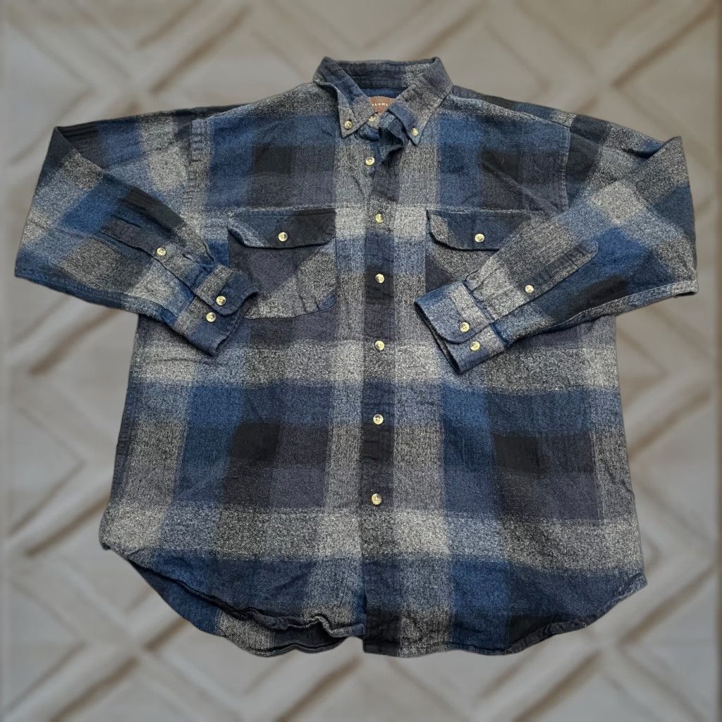 Vintage Goodland Trail Flannel Shirt Mens Large Blue Gray Plaid Cotton Outdoor Button-Up Size US L / EU 52-54 / 3 - 1 Thumbnail