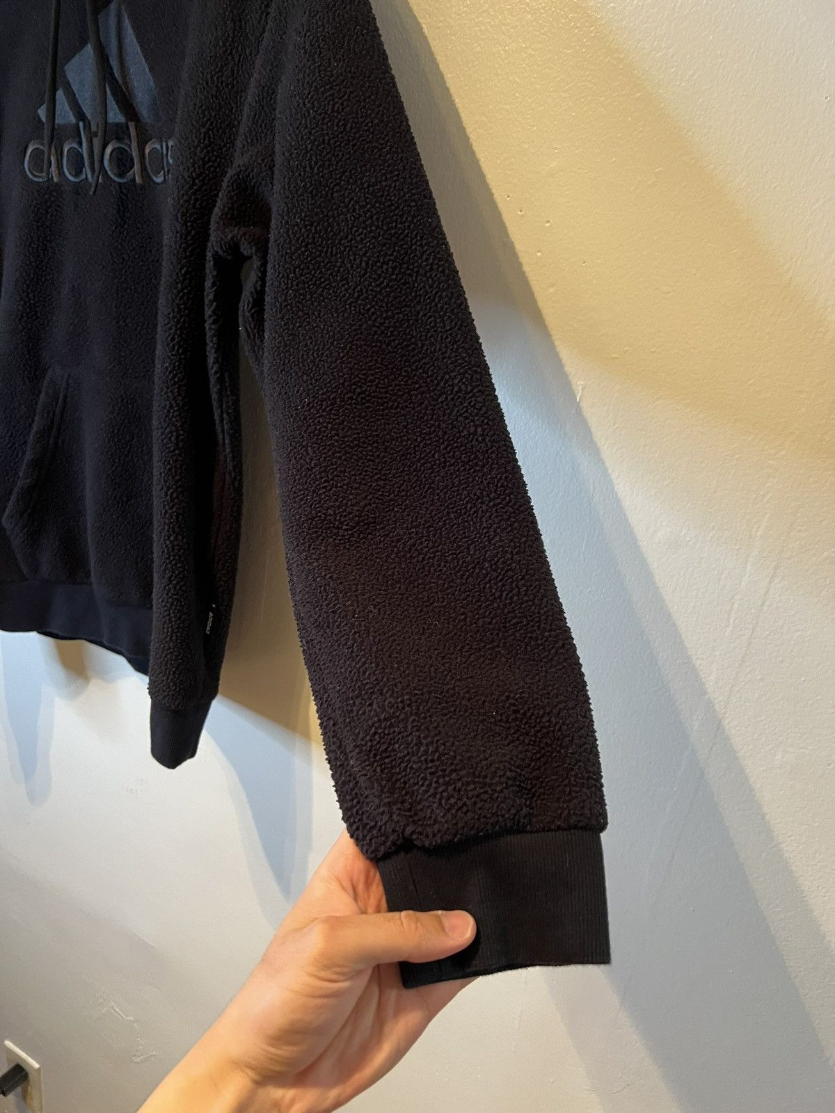 Adidas Adidas Men Black Sherpa Long Sleeve Hoodie Sweatshirts M Size US M / EU 48-50 / 2 - 4 Thumbnail