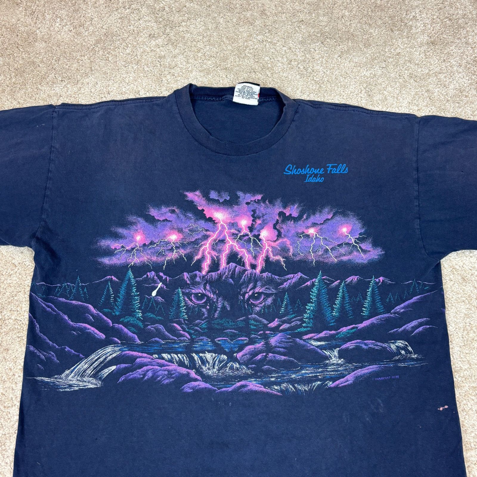 Vintage Vintage 90s Shoshone Falls Idaho Wolf Lighting AOP Shirt XL Size US XL / EU 56 / 4 - 2 Thumbnail