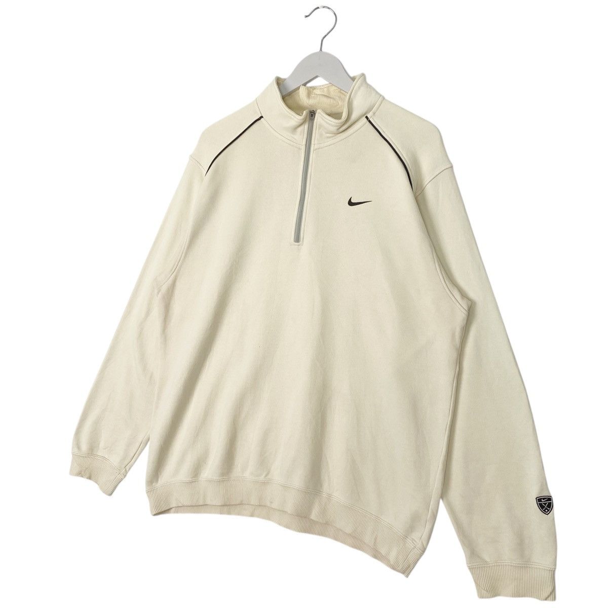 Vintage Vintage Nike Half Zipper Sweatshirt Beige Small Logo Size M Size US M / EU 48-50 / 2 - 2 Thumbnail