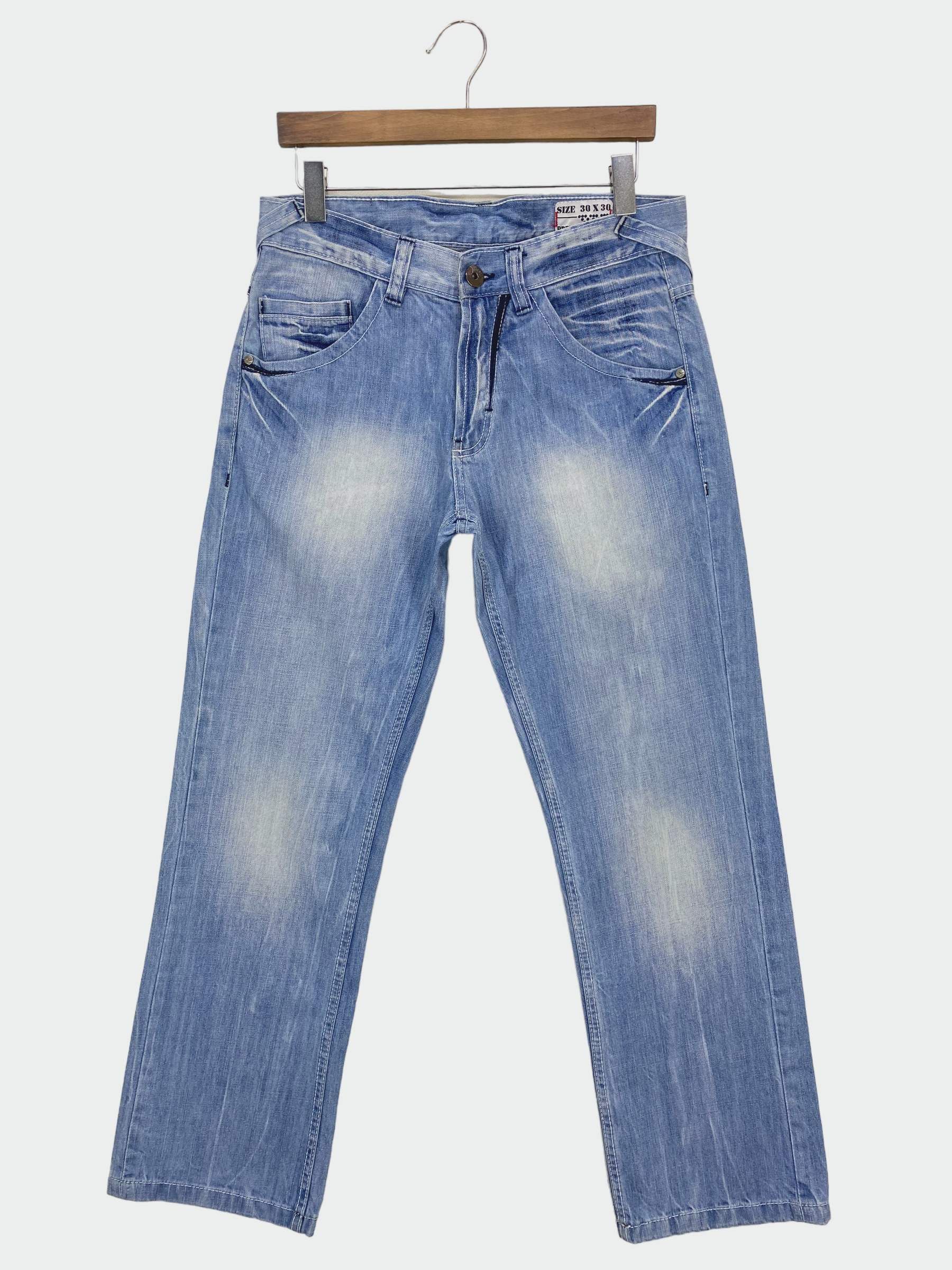 Japanese Brand Dodeca Jeans Light Wash Jeans Tapered Leg Jeans Size US 32 / EU 48 - 2 Thumbnail