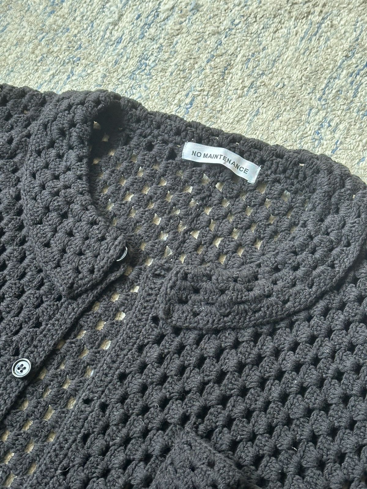 No Maintenance Black Crochet Shirt Size US M / EU 48-50 / 2 - 2 Thumbnail
