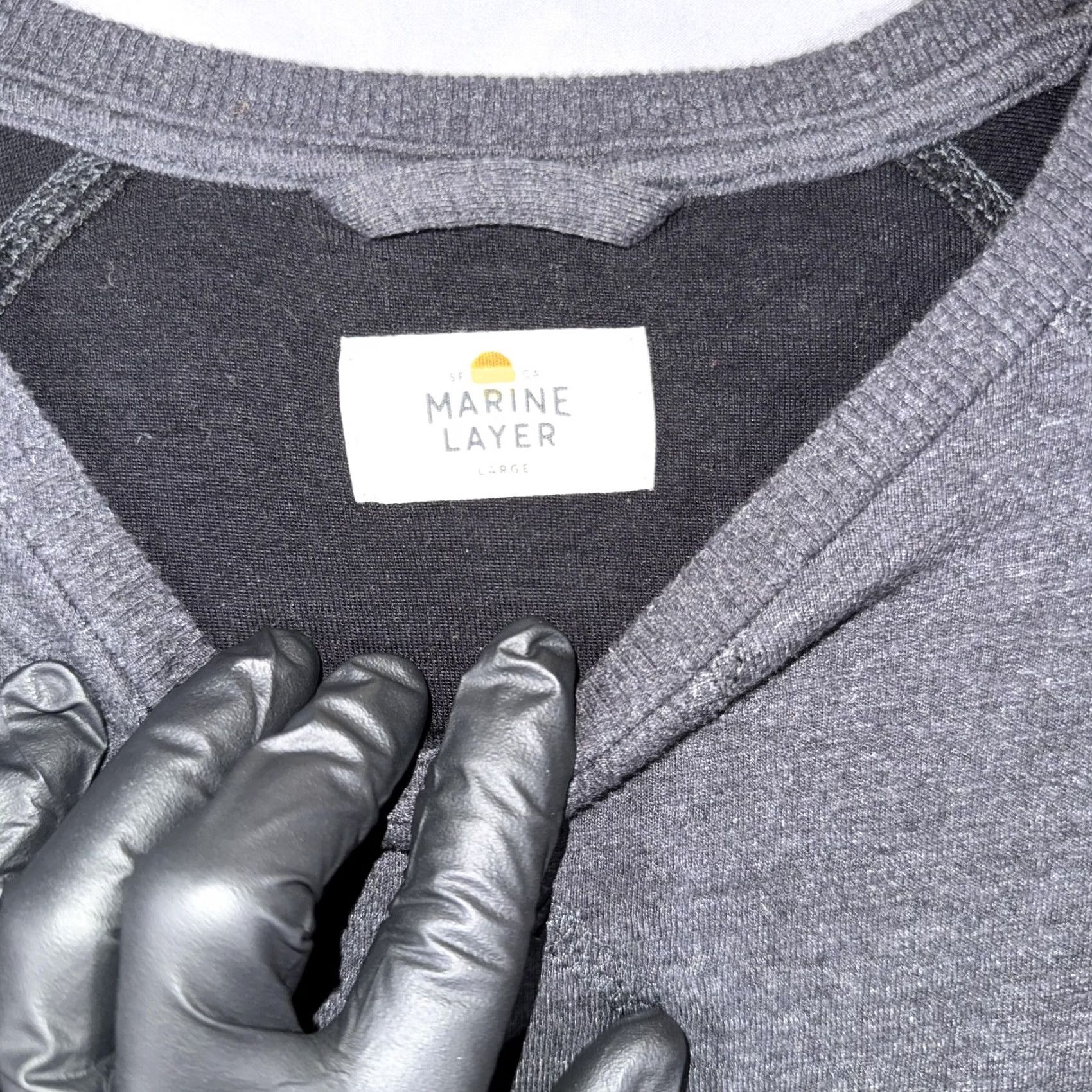 Marine Layer Marine Layer Sweatshirt Mens Large Gray Pocket Crewneck Lightweight Fleece Size US L / EU 52-54 / 3 - 3 Thumbnail