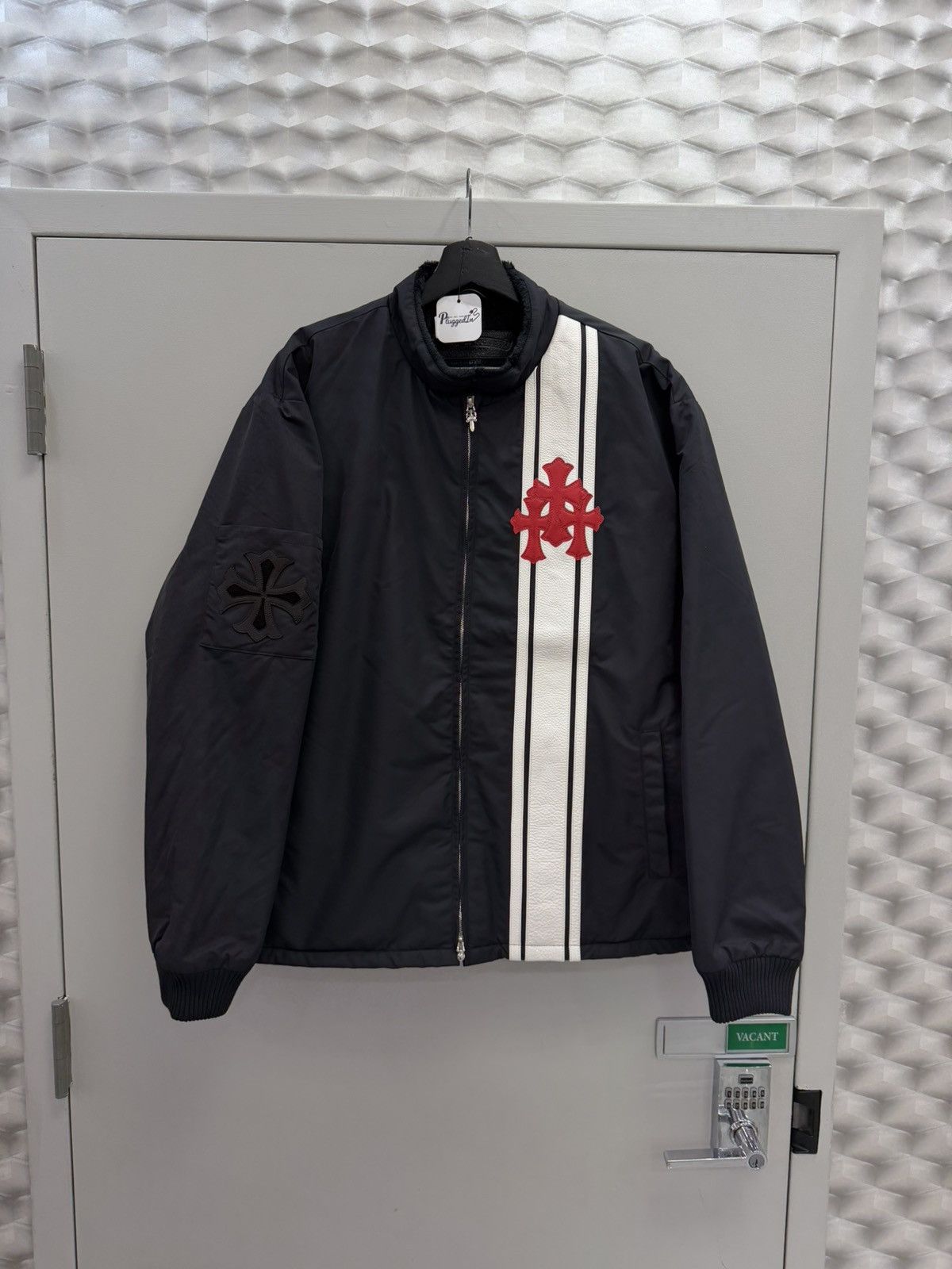 Chrome Hearts Cross Patch Cobra Racing Nylon Jacket Black