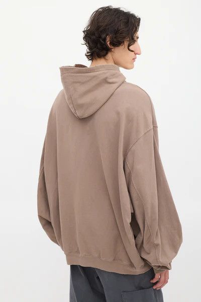 Balenciaga o1in1g1124 Dup / Destroyed Hoodie Oversized in Brown Size US S / EU 44-46 / 1 - 5 Thumbnail