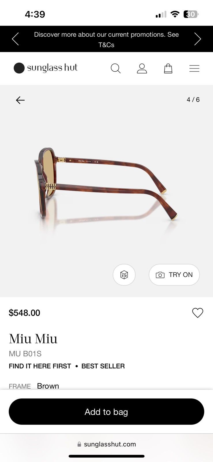 Miu Miu Miu Miu MU B01S Sunglasses Size ONE SIZE - 5 Thumbnail