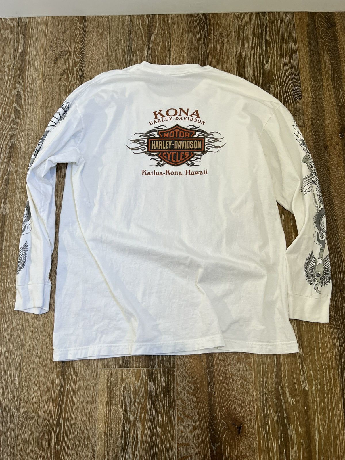 Harley Davidson Vintage y2k Harley davidson tattoo sleeve longsleeve Size US XXL / EU 58 / 5 - 2 Thumbnail