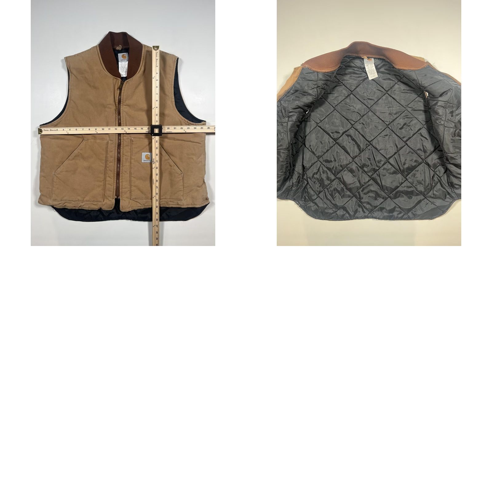Carhartt VINTAGE Carhartt Vest Mens 2XL Brown Quilted Insulated Zip Lined Workwear USA Size US XXL / EU 58 / 5 - 8 Thumbnail