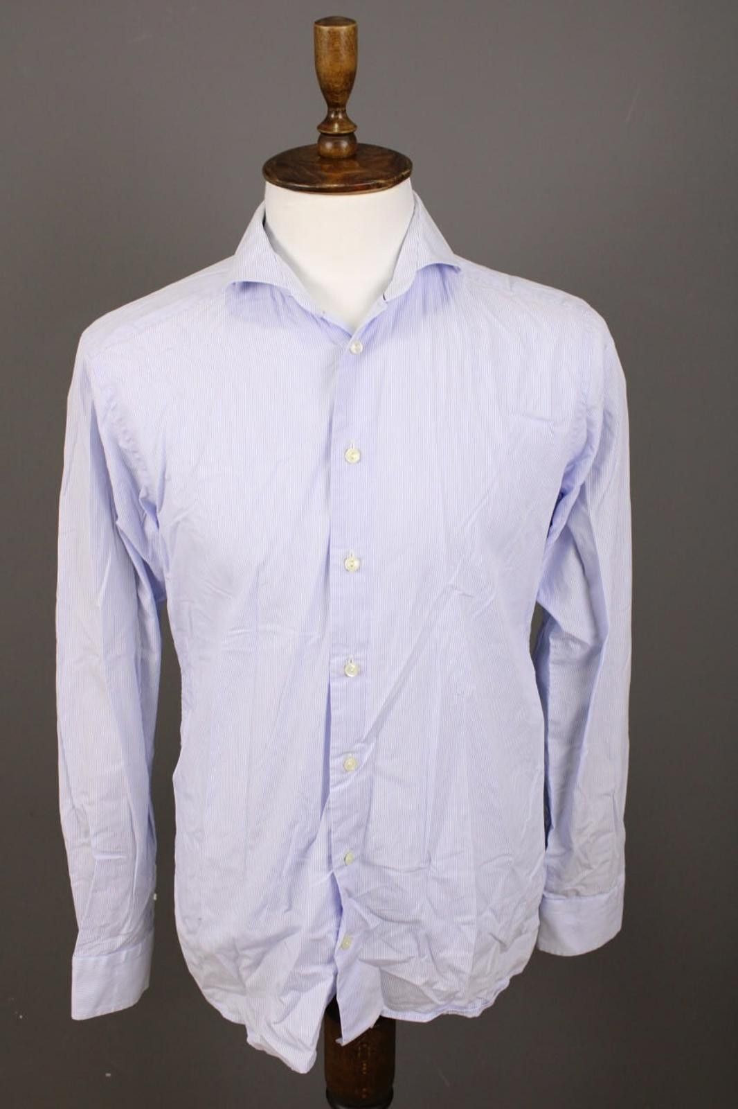 Eton Eton Slim Fit Blue Pinstripe Button Dress Shirt Size 16 41 L Size US M / EU 48-50 / 2 - 1 Thumbnail
