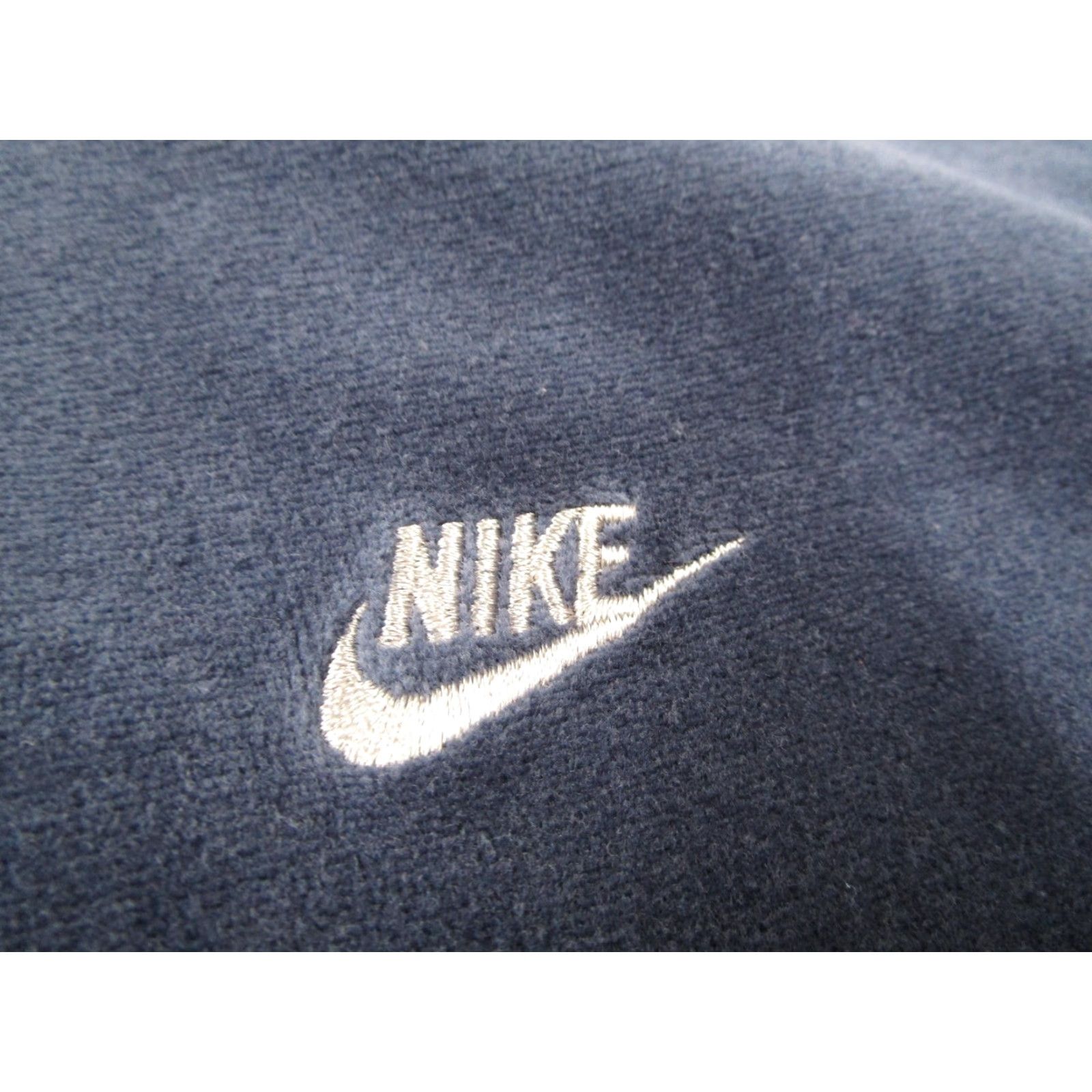 Nike VINTAGE Nike Quarter Zip Pullover Mens L Navy Blue Velour Embroidered Swoosh Pockets Size US L / EU 52-54 / 3 - 3 Thumbnail