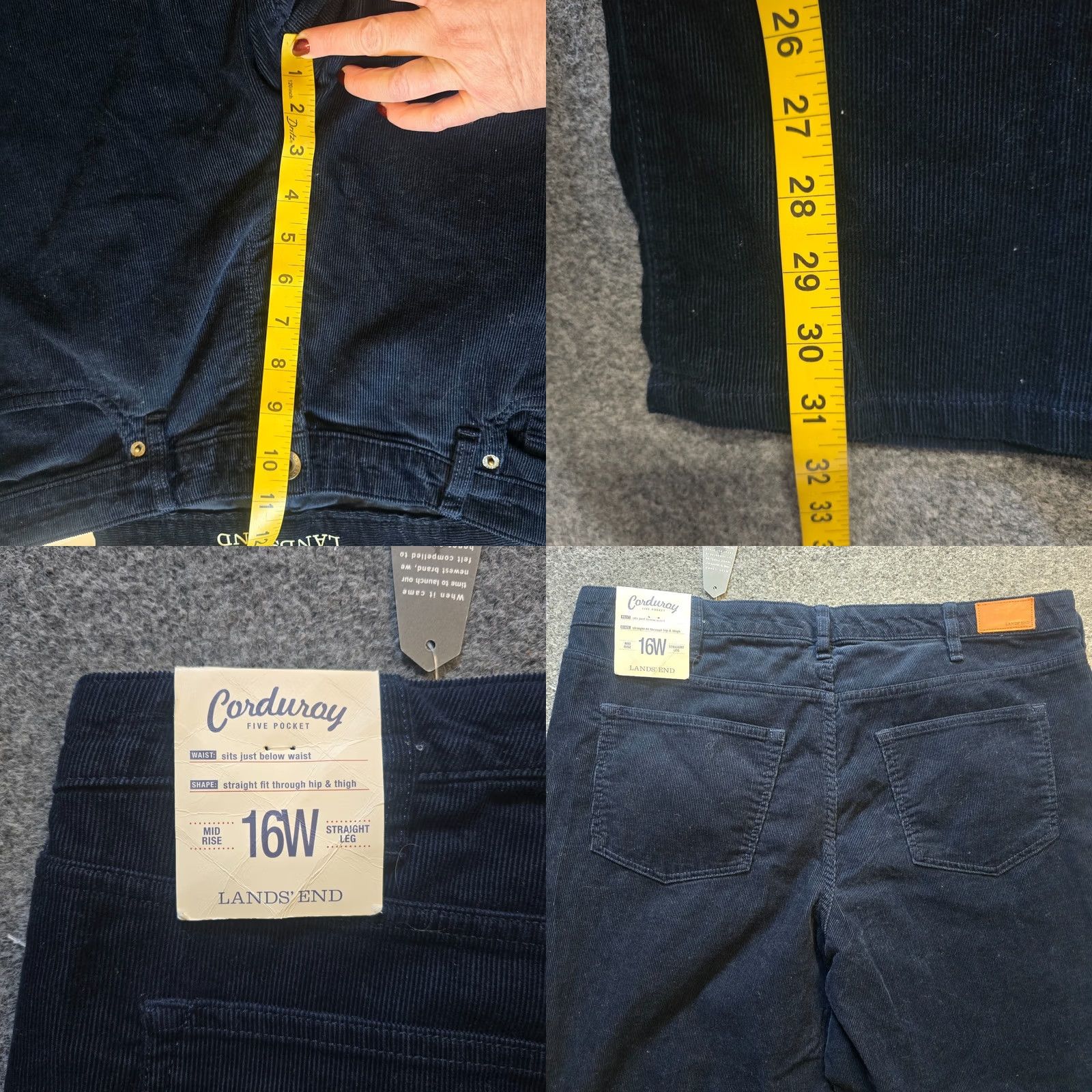Lands' End Lands' End Pants Womens 16W Blue Mid Rise Straight Corduroy Capsule Preppy Pants Size 38" / US 16 / IT 52 - 8 Thumbnail